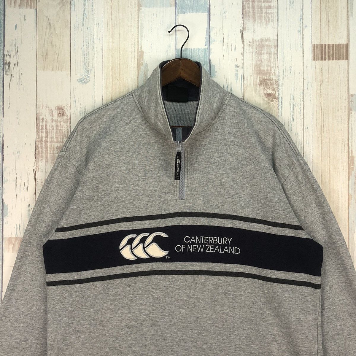 Canterbury of New Zealand × Vintage Vintage Canterbury Of New Zealand Half Zip Sweatshirt Size US L / EU 52-54 / 3 - 3 Thumbnail