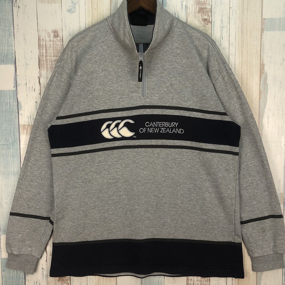 Canterbury of New Zealand × Vintage Vintage Canterbury Of New Zealand Half Zip Sweatshirt Size US L / EU 52-54 / 3 - 4 Thumbnail