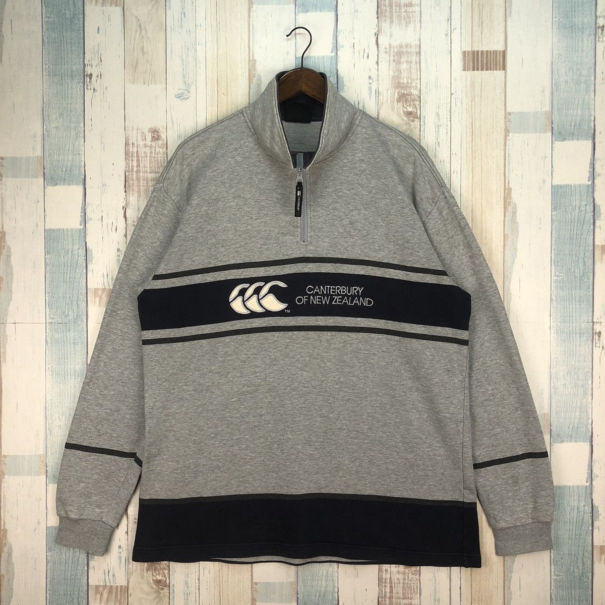 Canterbury of New Zealand × Vintage Vintage Canterbury Of New Zealand Half Zip Sweatshirt Size US L / EU 52-54 / 3 - 1 Thumbnail