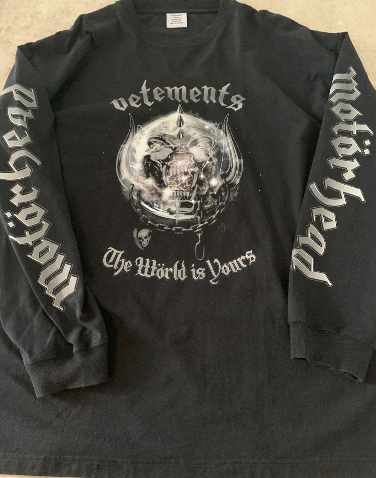 Vetements 2020AW Motorhead 'the world is yours' LS crewneck tee Size US L / EU 52-54 / 3 - 3 Thumbnail
