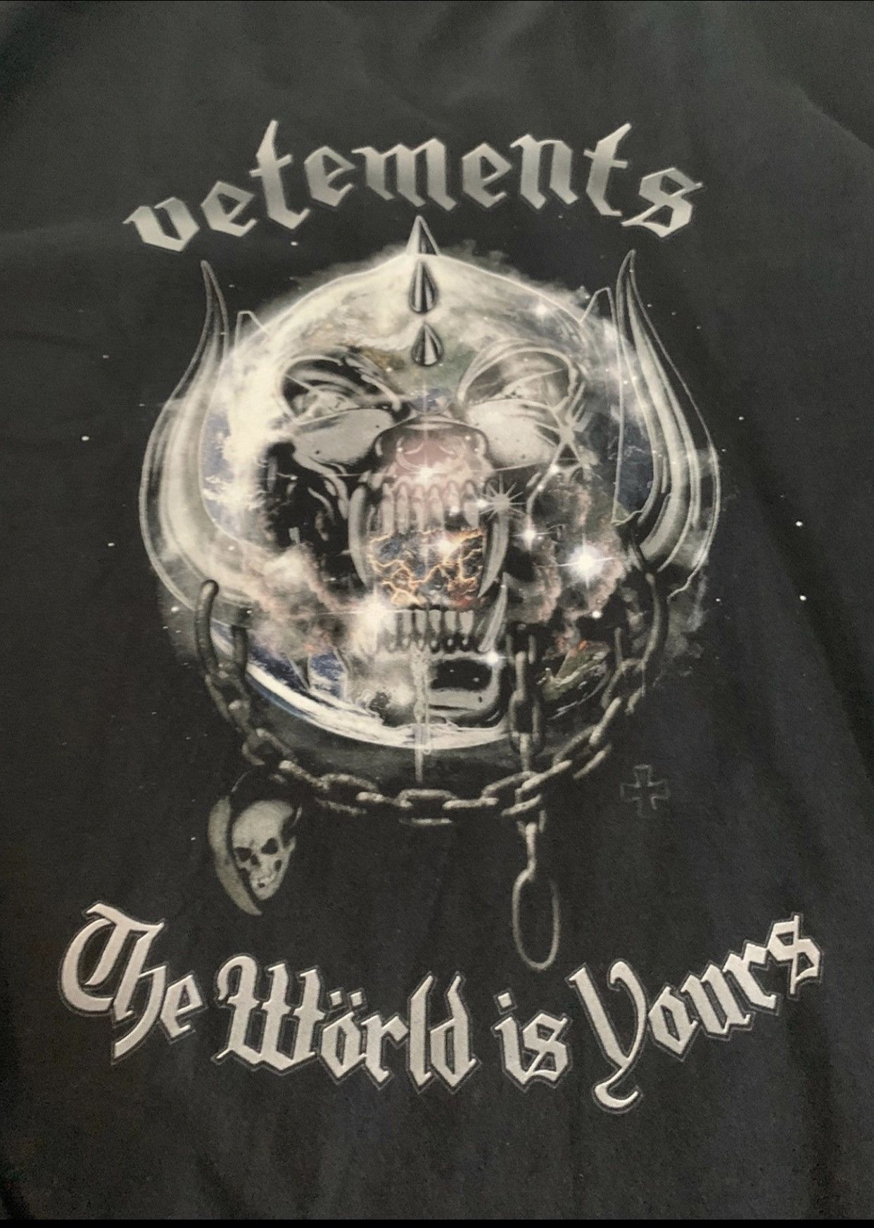 image of Vetements 2020Aw Motorhead 'the World Is Yours' Long sleeve Crewneck Tee in Black (Size Large)