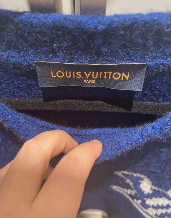 Louis Vuitton Blue & White 'LV Intarsia' Sweater New with  tags; size S
