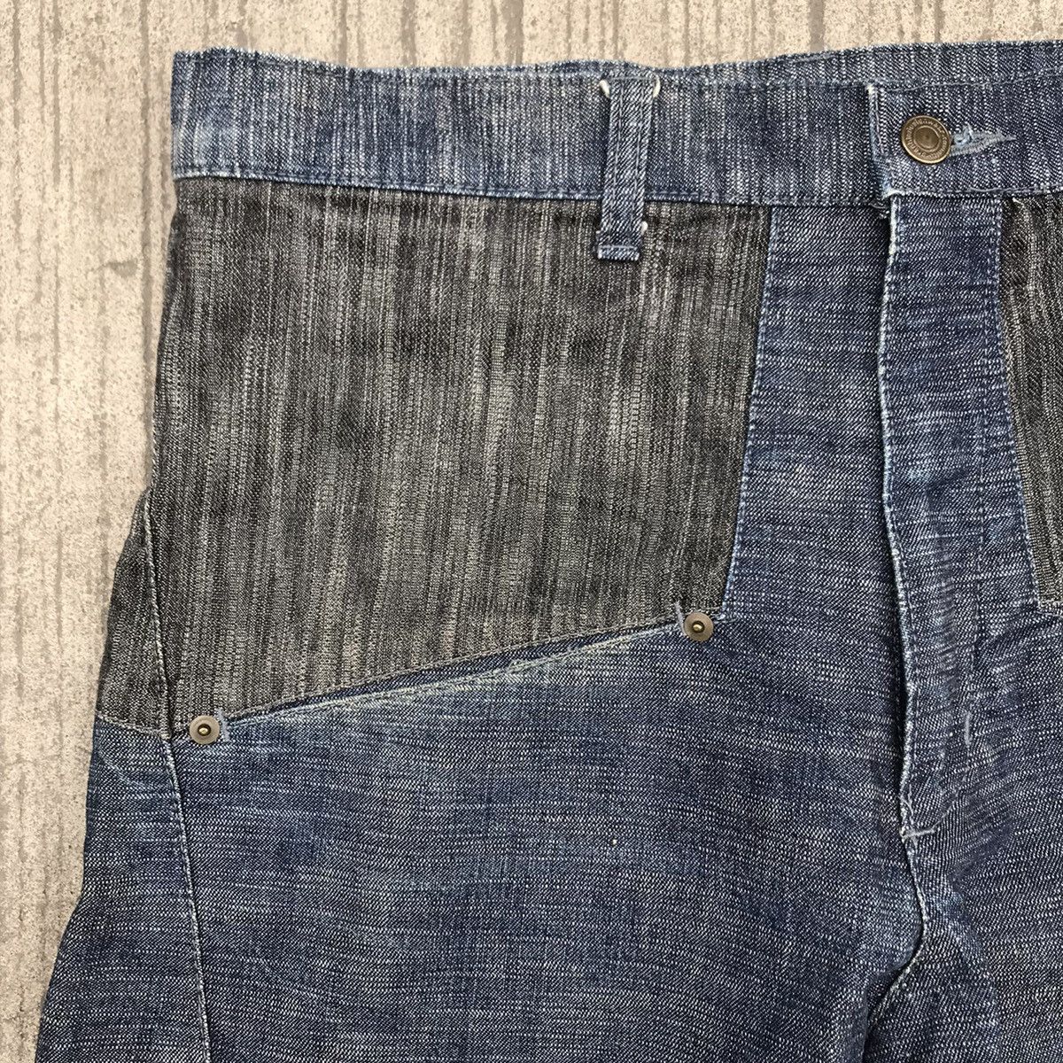 Japanese Brand RCKSDSGN Two Tone Denim Loose Jeans Size US 34 / EU 50 - 4 Thumbnail