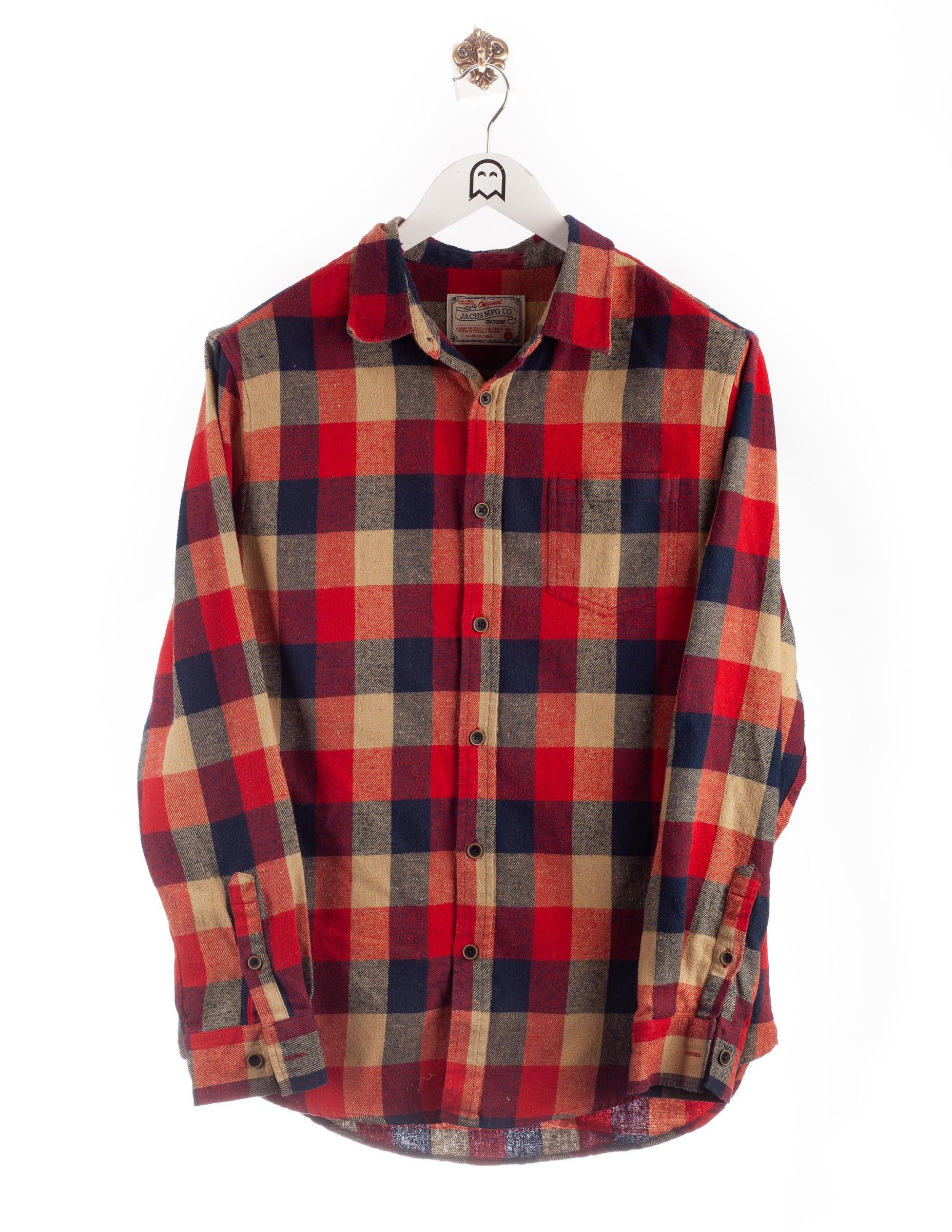 J.A.C.H.S. Mfg. Co. Vintage Jachs Mfg Co. Flannel Shirt Beige/Red ...