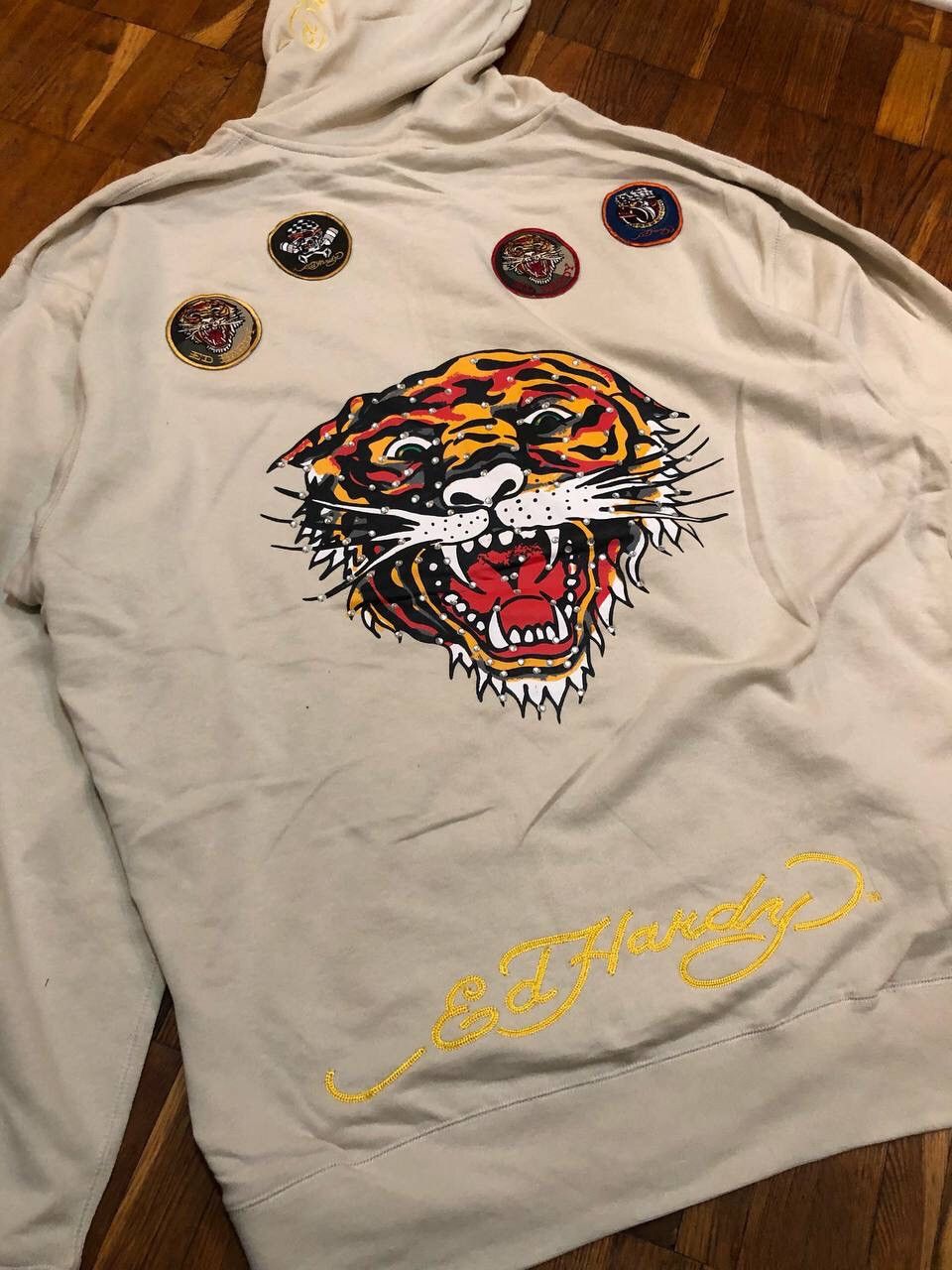 Christian Audigier × Ed Hardy × Vintage Ed hardy by Christian Audigier Hoodie Y2K Tattoo Tiger Logo Size US XXL / EU 58 / 5 - 1 Thumbnail