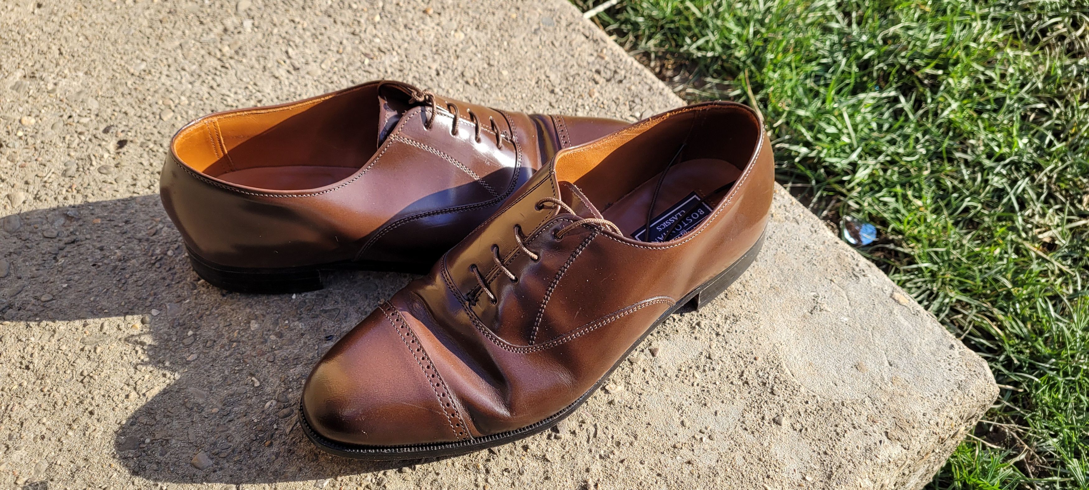 Bostonian burgundy leather dress shoes on sale