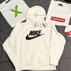 Nike Supreme Leather Applique Hoodie | Grailed