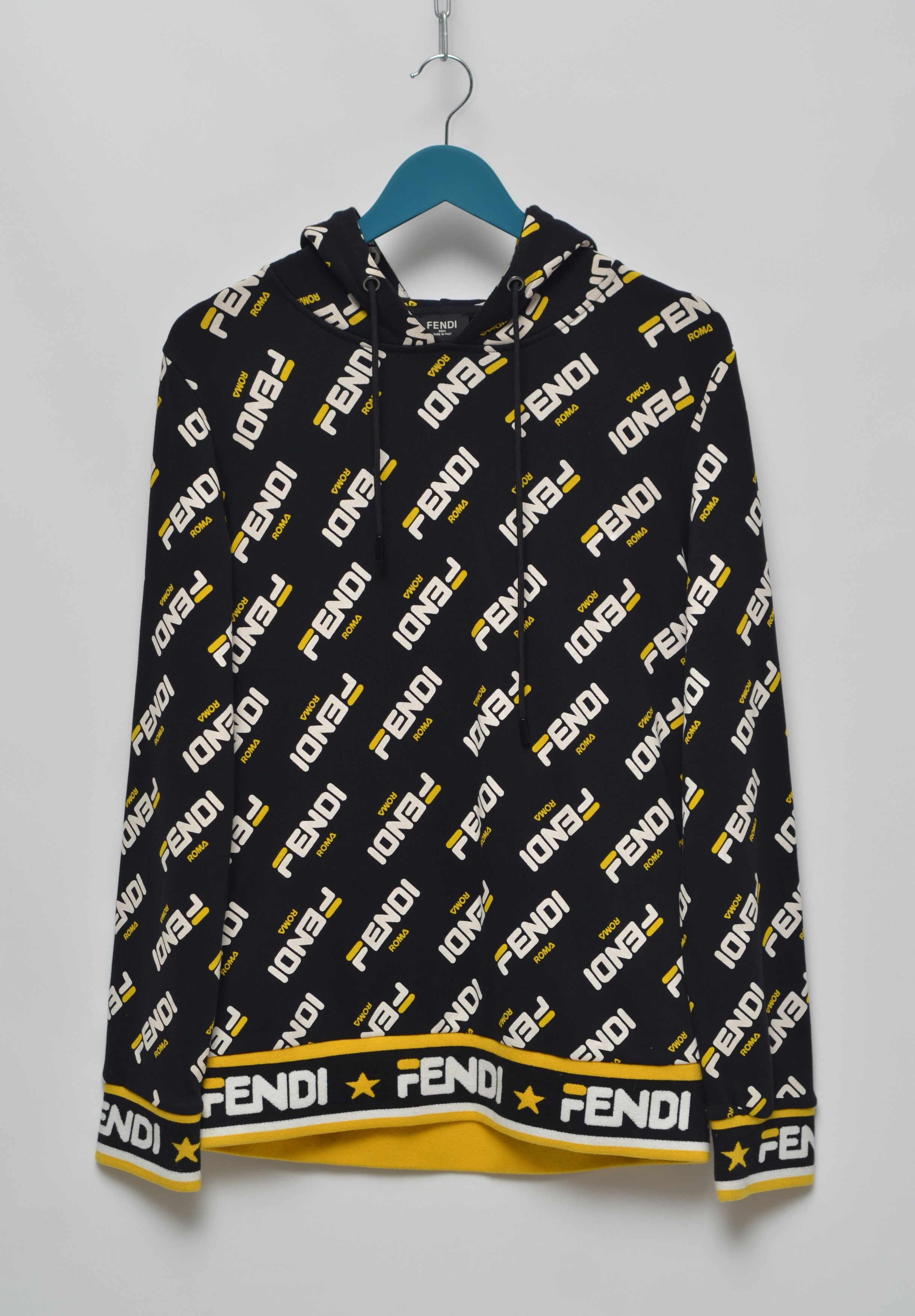 Fendi × Streetwear FENDI Roma Monogram Multilogo Hoodie Made in Italy ...