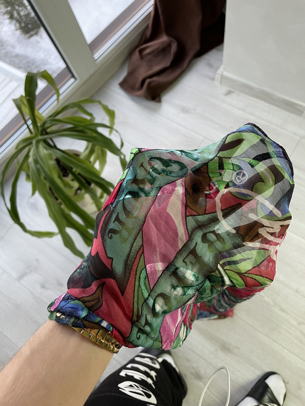 Christian Audigier × Ed Hardy × Vintage Ed Hardy Light Silk Mesh Scarf Size ONE SIZE - 9 Thumbnail