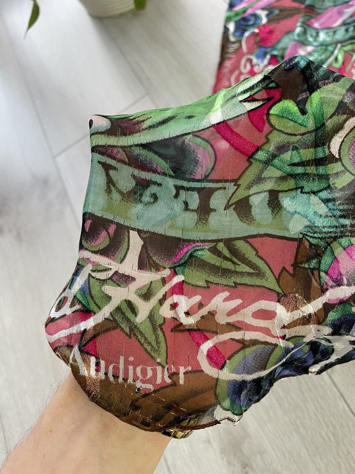 Christian Audigier × Ed Hardy × Vintage Ed Hardy Light Silk Mesh Scarf Size ONE SIZE - 5 Thumbnail
