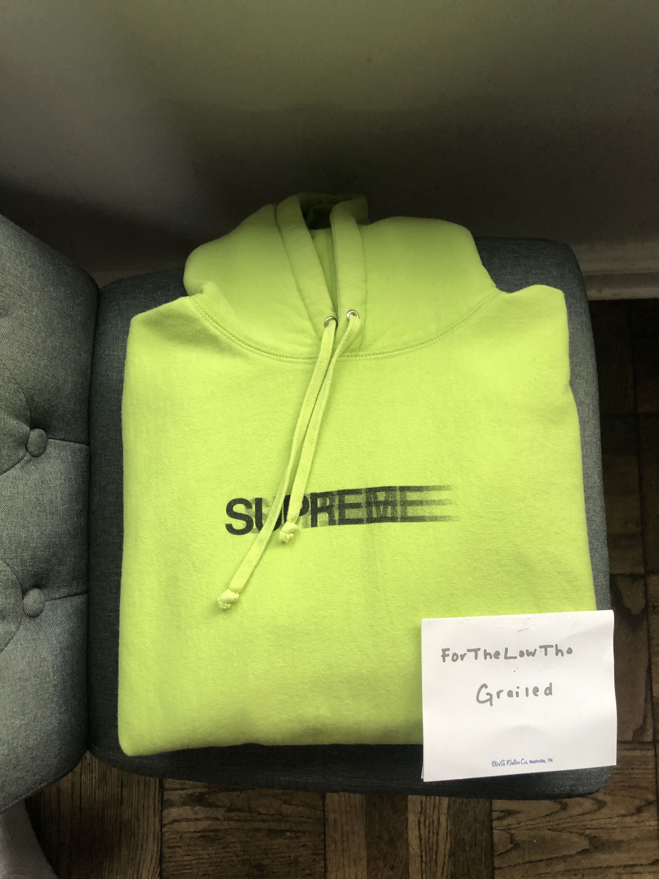 Supreme Supreme Motion Logo Hoodie Neon Green | Grailed