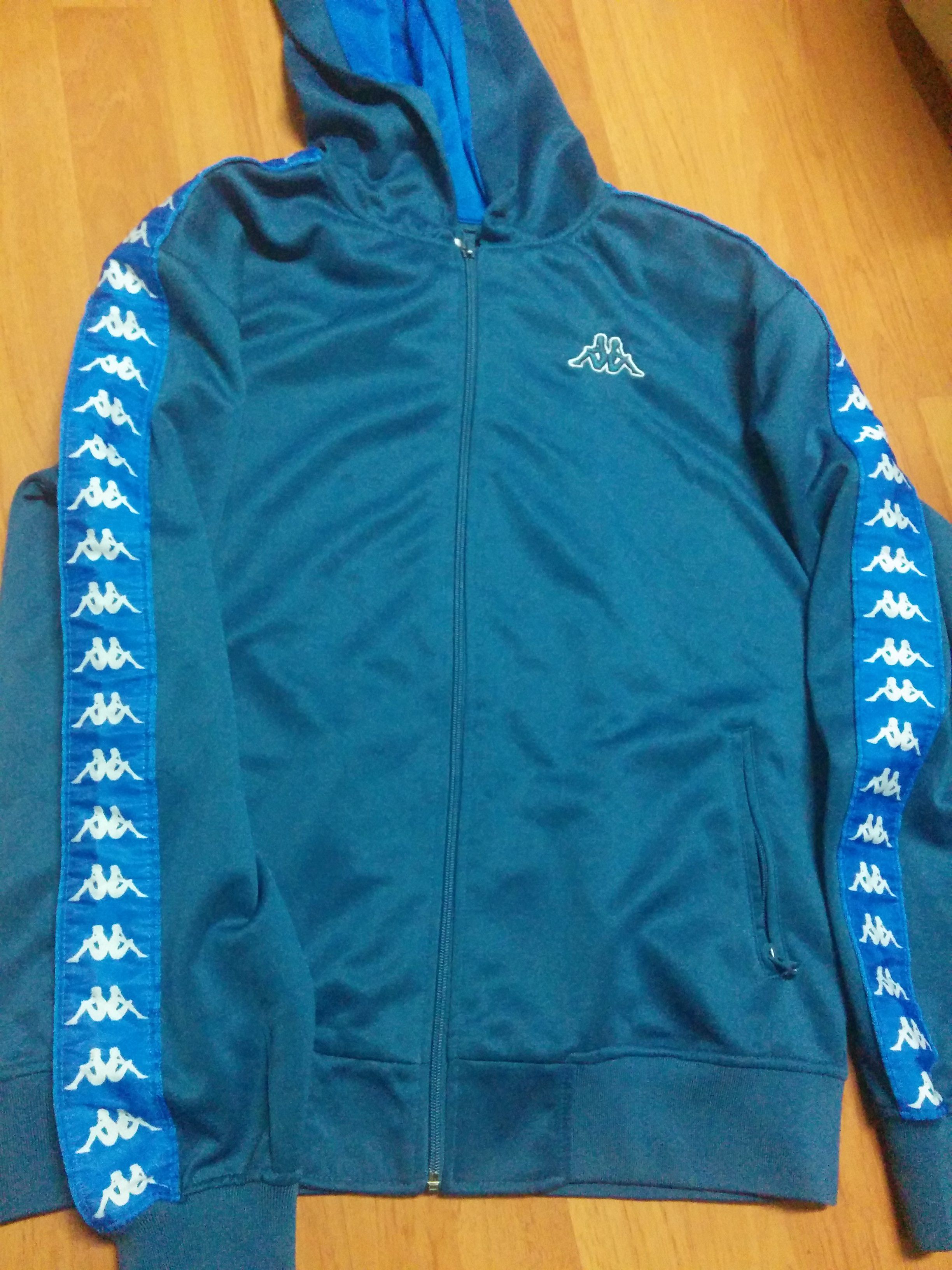 Kappa Vintage Kappa hoodie track jacket marine blue xl ribbon Grailed