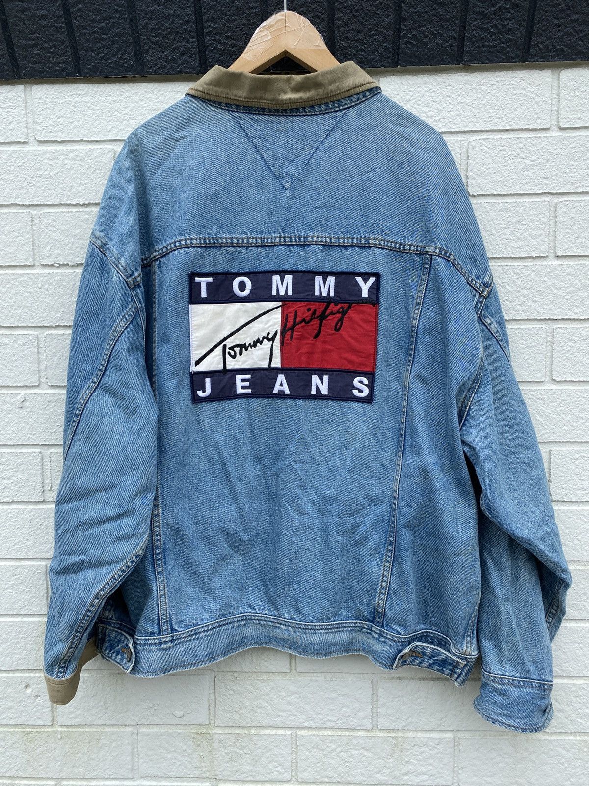 Tommy Hilfiger 1990’s Tommy Hilfiger Denim Jacket w/ Huge Back Logo ...