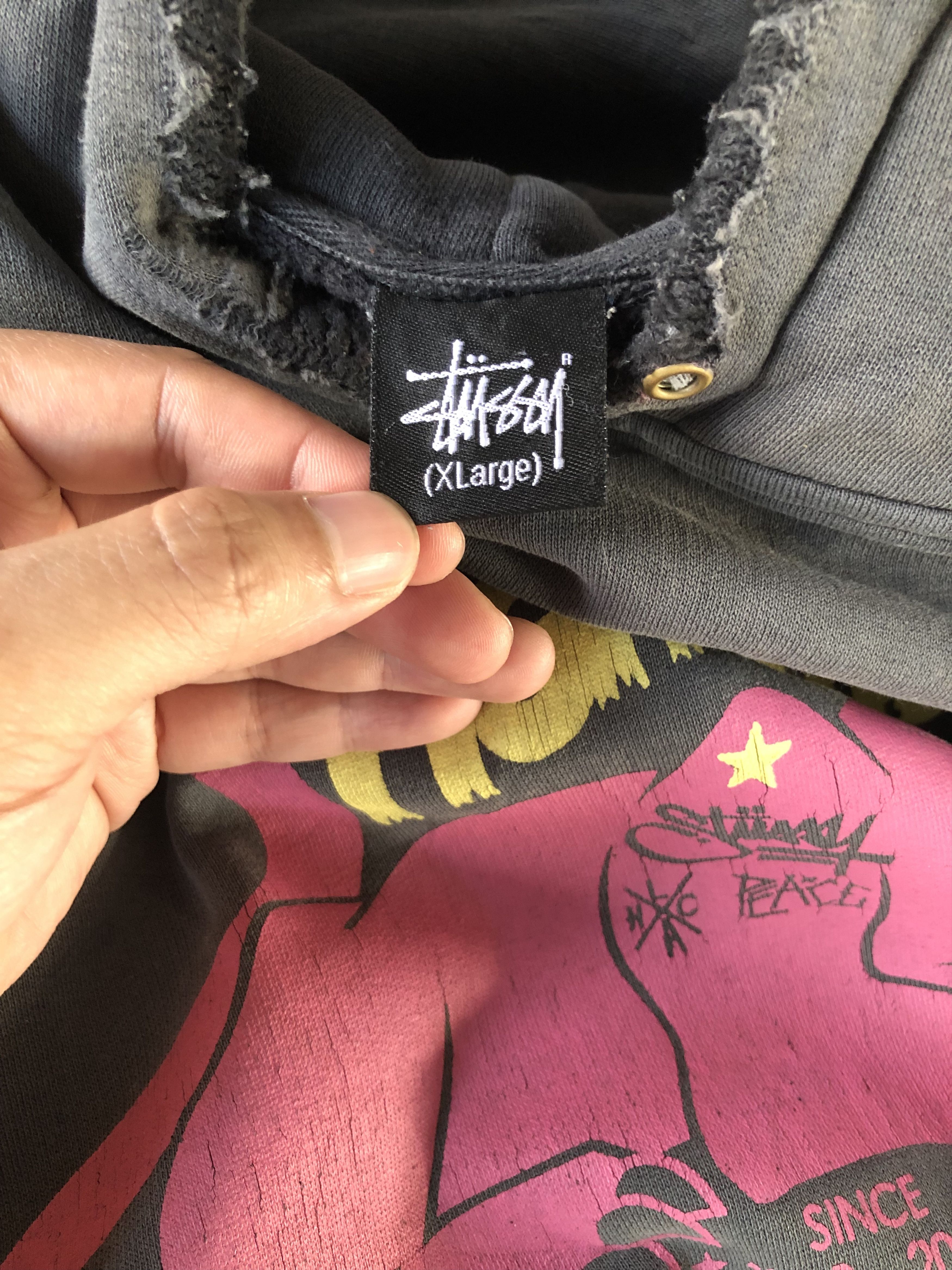 Stussy × Vintage VINTAGE STUSSY DISTRESSED HOODIE OVERSIZED Size US XL / EU 56 / 4 - 15 Thumbnail