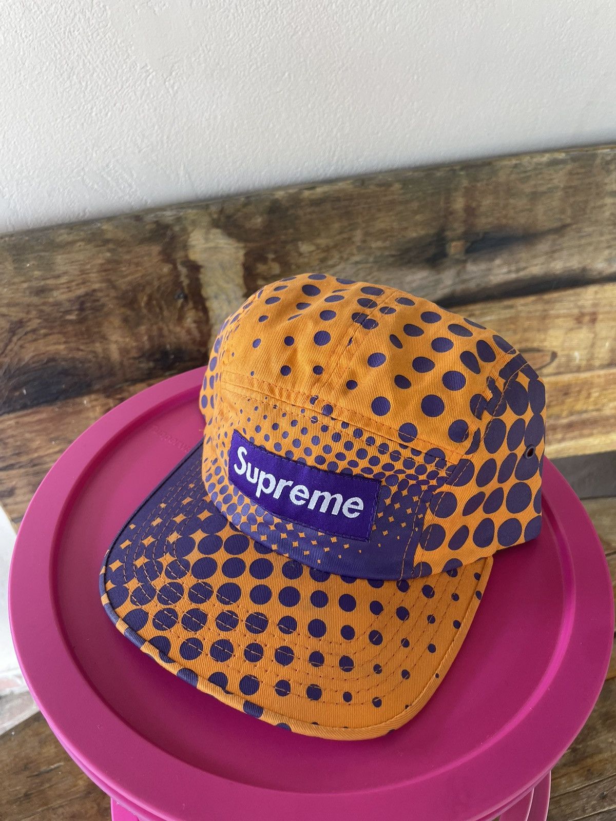 初期 2007 supreme camp cap ポルカドット オレンジ 紫 Supreme Supreme gradient polka dot camp cap 2007 | Grailed
