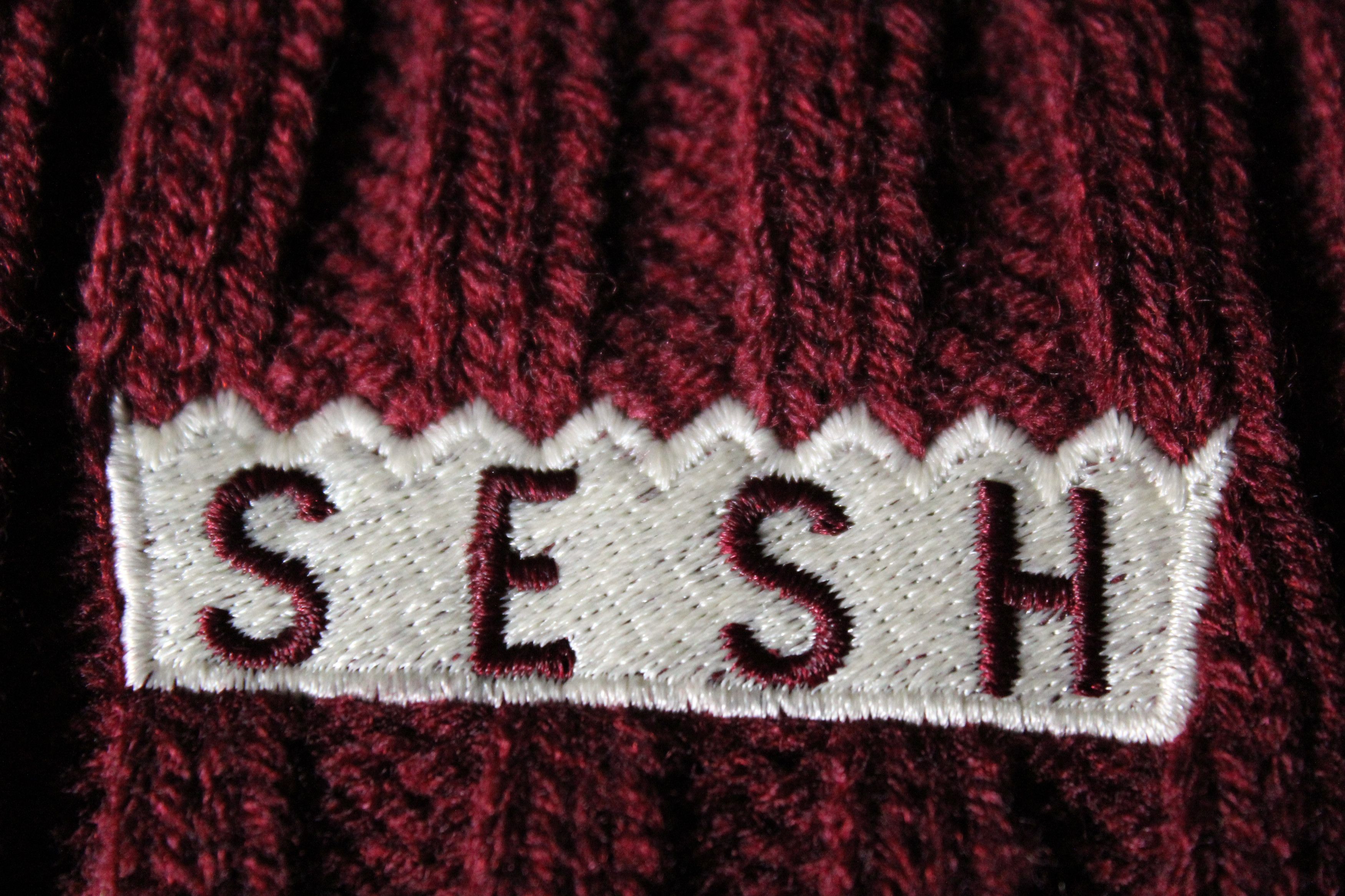 Bones TeamSESH Cable Knit Beanie (Maroon) Size ONE SIZE - 3 Thumbnail