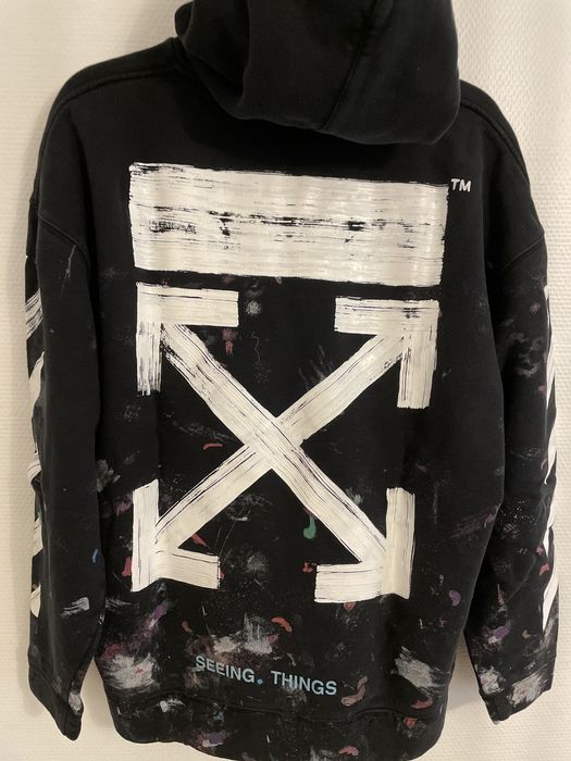 Off white seeing hot sale things hoodie black