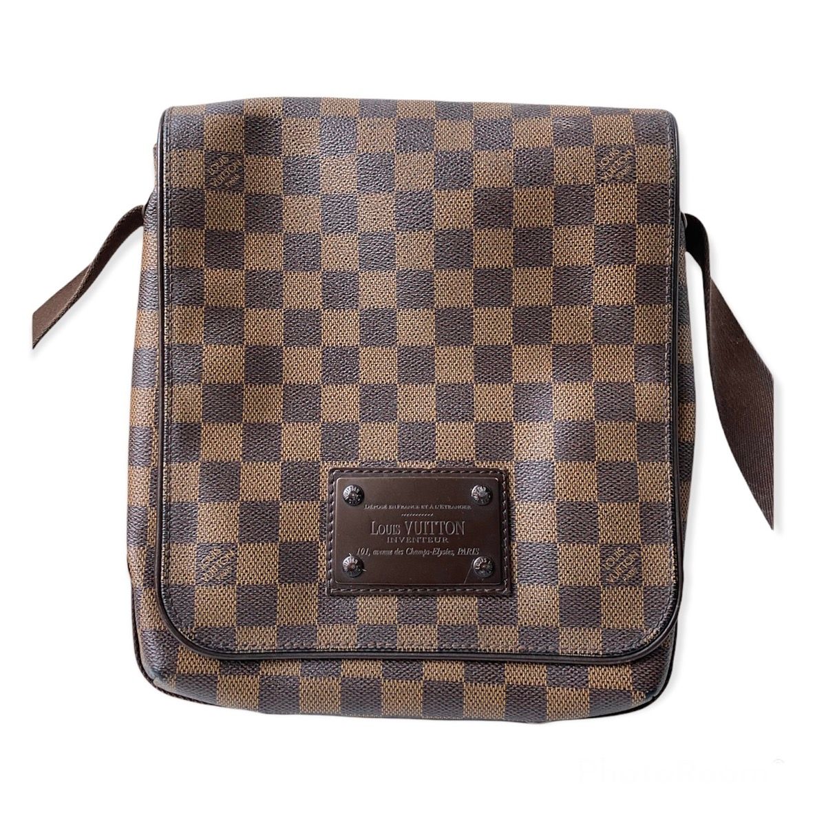 Louis Vuitton LOUIS VUITTON Damier Canvas Brooklyn Brown PM Messenger Bag
