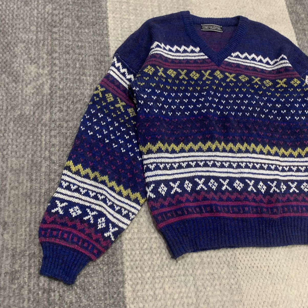 Aran Isles Knitwear × Valentino COMO VALENTINO Aran Fair Isle Pure Knitwear Pullover Sweater Size US M / EU 48-50 / 2 - 5 Thumbnail