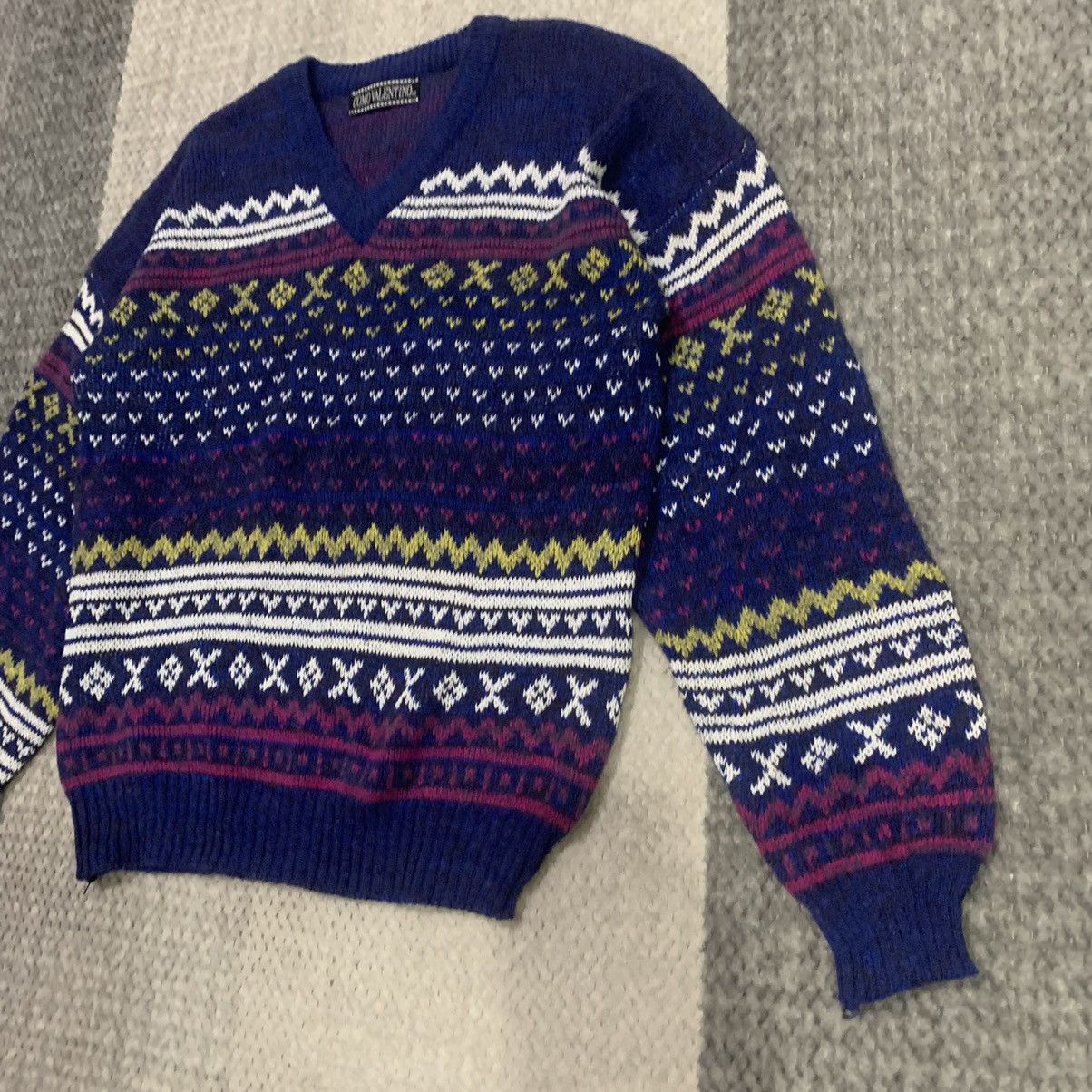 Aran Isles Knitwear × Valentino COMO VALENTINO Aran Fair Isle Pure Knitwear Pullover Sweater Size US M / EU 48-50 / 2 - 6 Thumbnail