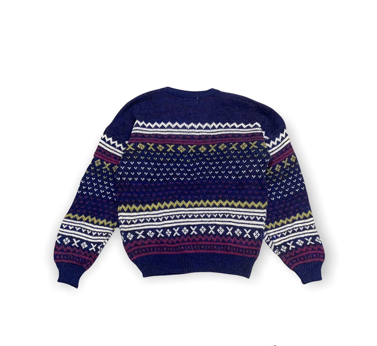 Aran Isles Knitwear × Valentino COMO VALENTINO Aran Fair Isle Pure Knitwear Pullover Sweater Size US M / EU 48-50 / 2 - 2 Thumbnail