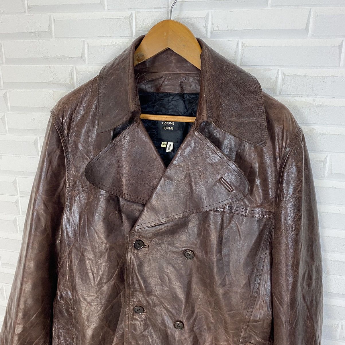 Costume National NICE DESIGN COSTUME HOMME DOUBLE BREAST LEATHER JACKET Size US S / EU 44-46 / 1 - 7 Thumbnail