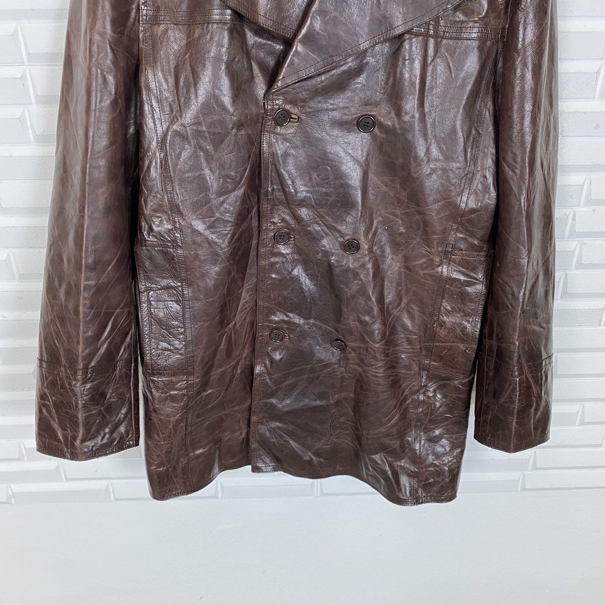 Costume National NICE DESIGN COSTUME HOMME DOUBLE BREAST LEATHER JACKET Size US S / EU 44-46 / 1 - 6 Thumbnail