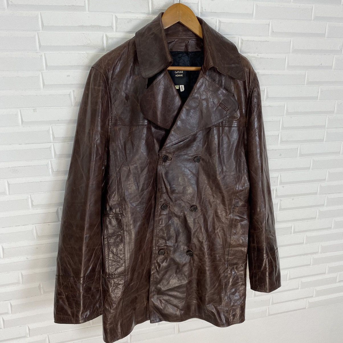 Costume National NICE DESIGN COSTUME HOMME DOUBLE BREAST LEATHER JACKET Size US S / EU 44-46 / 1 - 3 Thumbnail