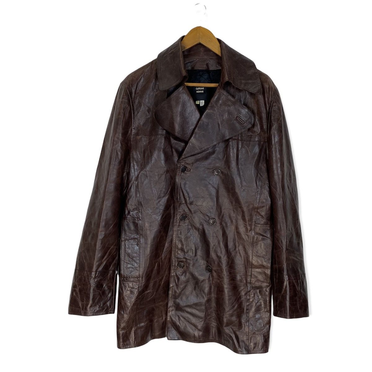 NICE DESIGN COSTUME HOMME DOUBLE BREAST LEATHER JACKET