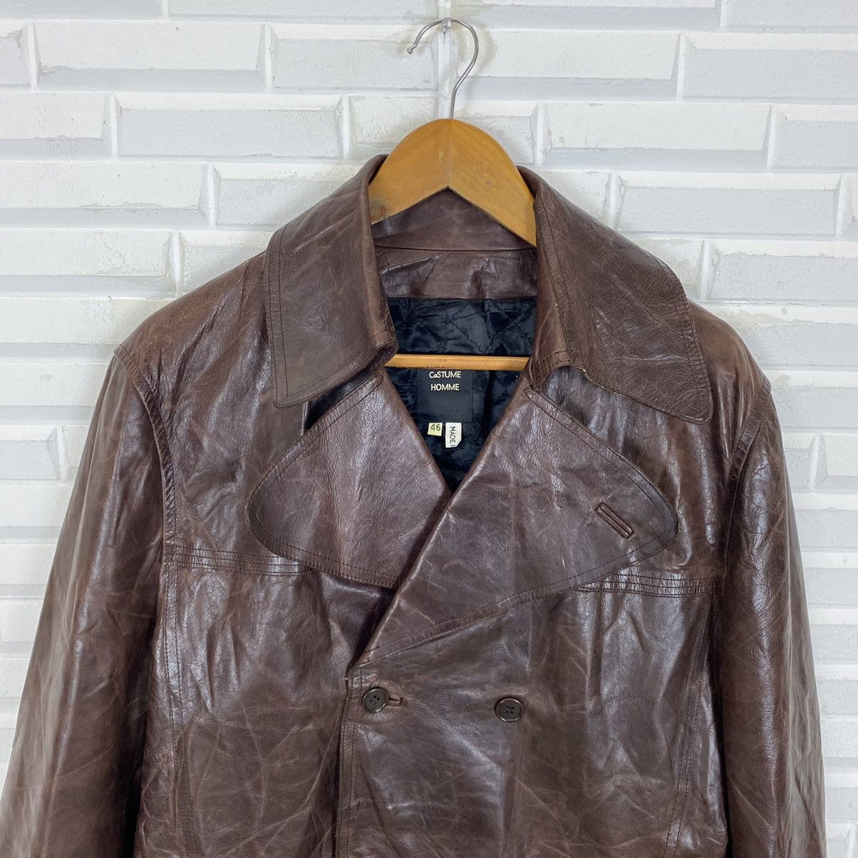 Costume National NICE DESIGN COSTUME HOMME DOUBLE BREAST LEATHER JACKET Size US S / EU 44-46 / 1 - 5 Thumbnail