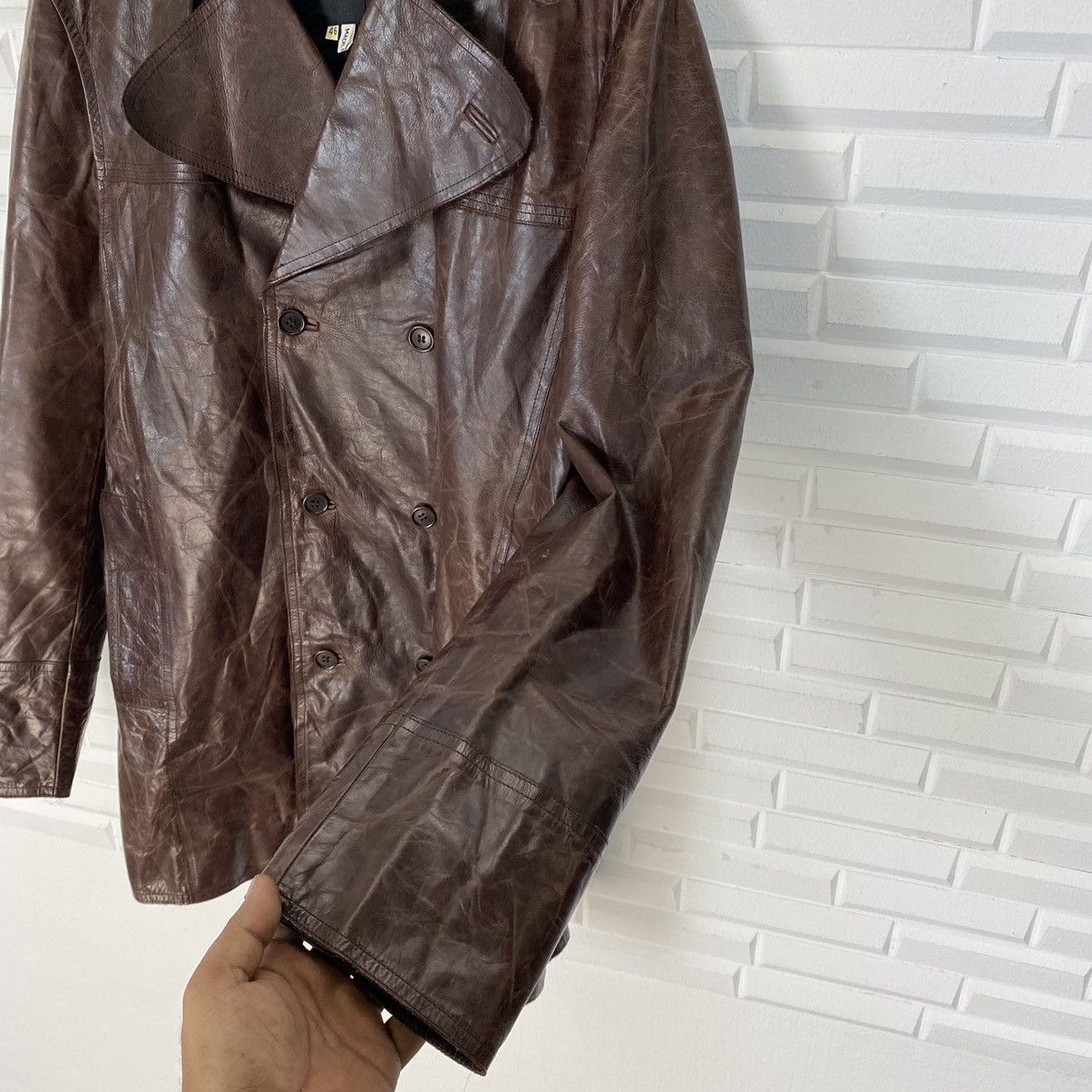 Costume National NICE DESIGN COSTUME HOMME DOUBLE BREAST LEATHER JACKET Size US S / EU 44-46 / 1 - 9 Thumbnail