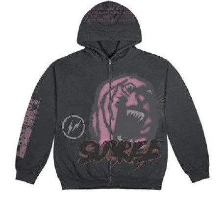 Image of Travis Scott Sunrise Zipup Hoodie in Black, Men's (Size 2XL)