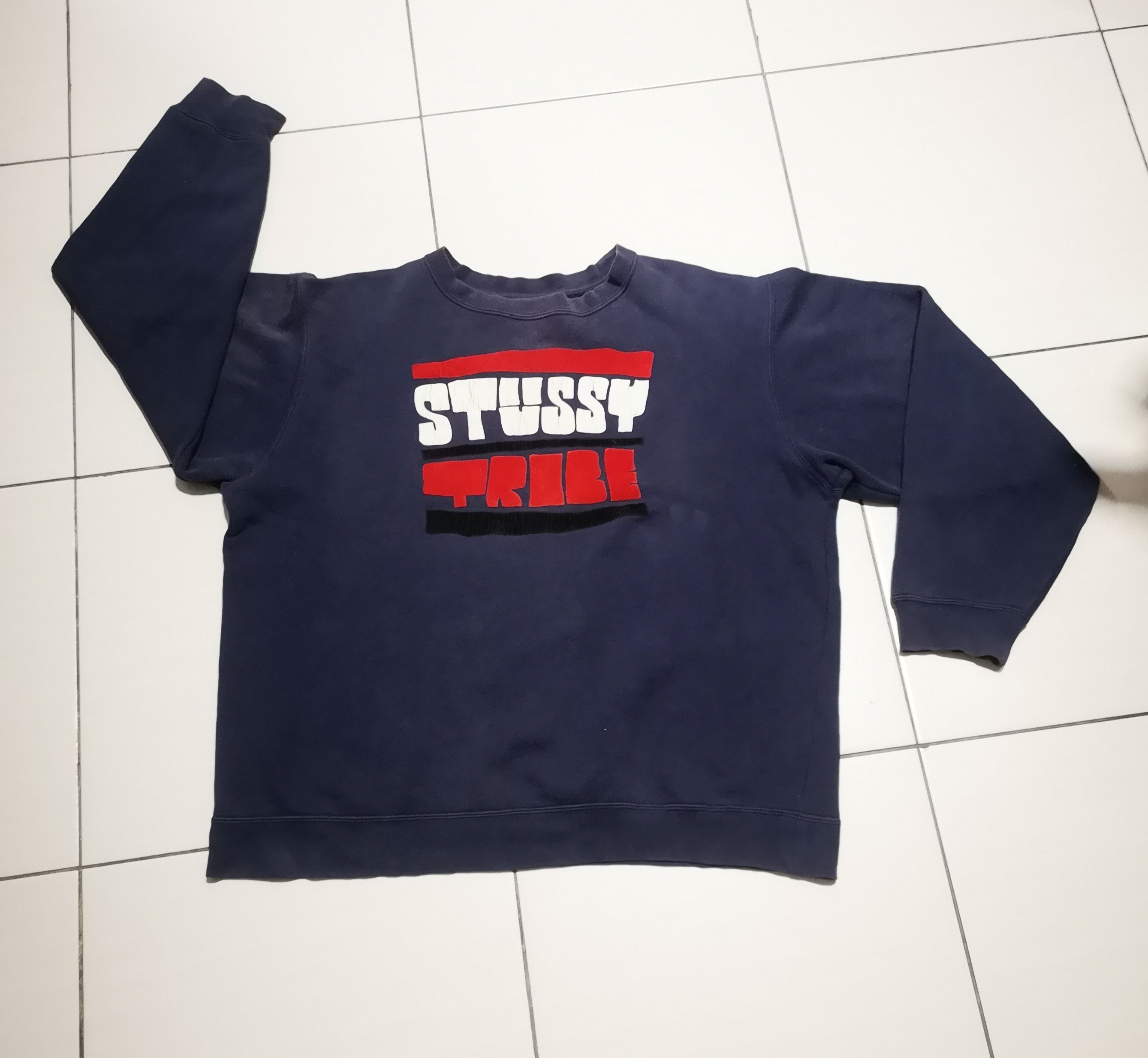 Stussy × Vintage Stussy tribe sweatshirt sun faded Size US L / EU 52-54 / 3 - 1 Thumbnail