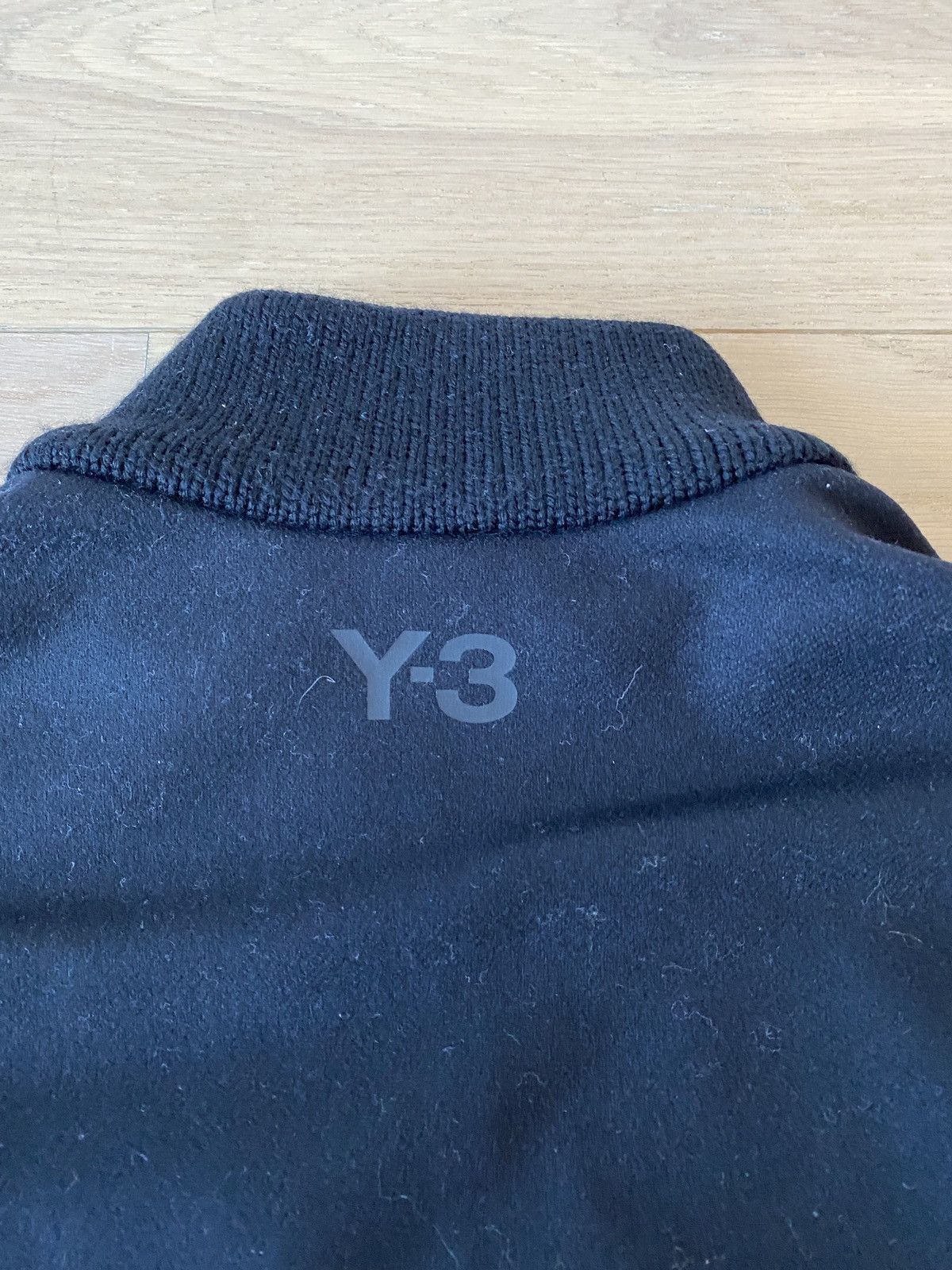 Adidas Y-3 Black Wool Bomber with Knit Sleeves Size US XS / EU 42 / 0 - 7 Thumbnail