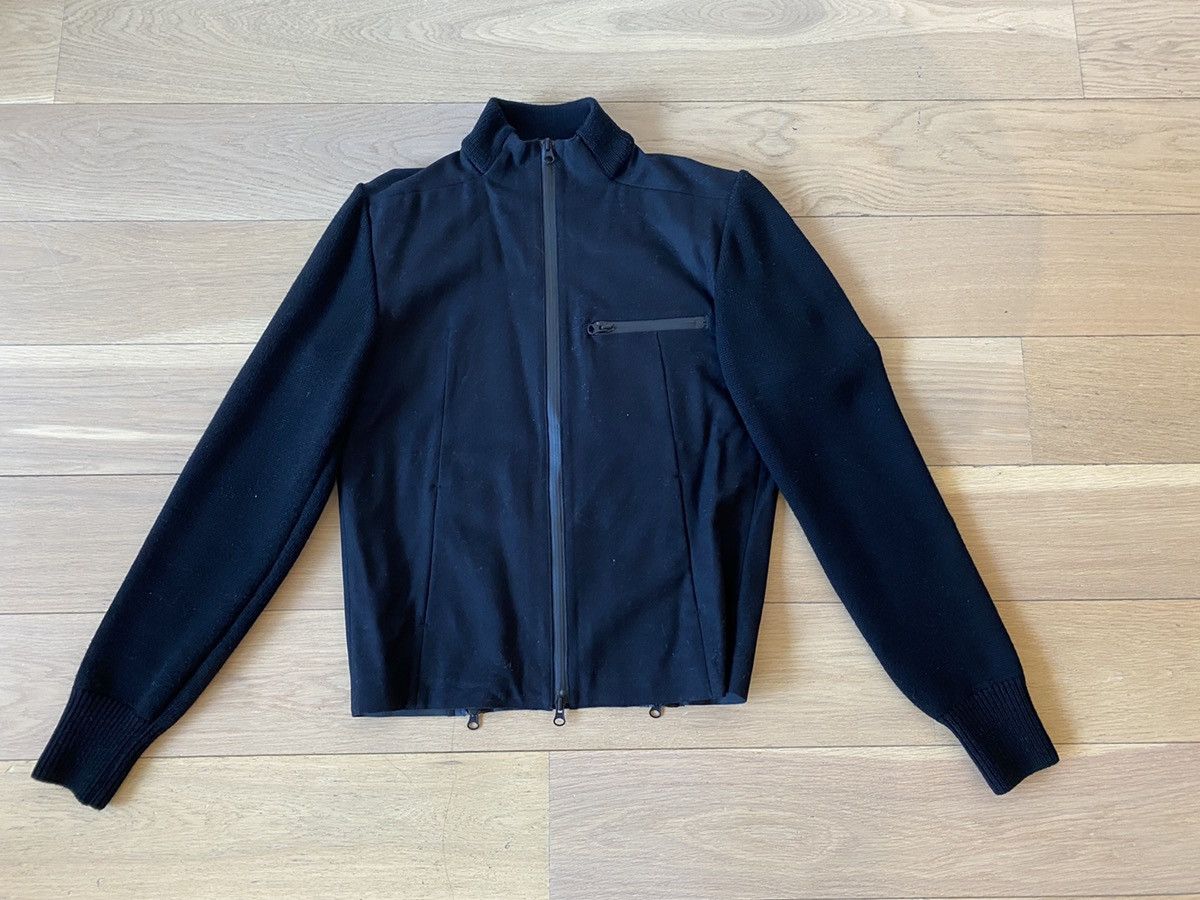 Adidas Y-3 Black Wool Bomber with Knit Sleeves Size US XS / EU 42 / 0 - 1 Thumbnail