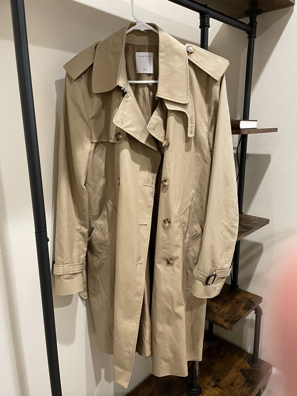 Sandro Sandro Magnetic trench coat beige Grailed