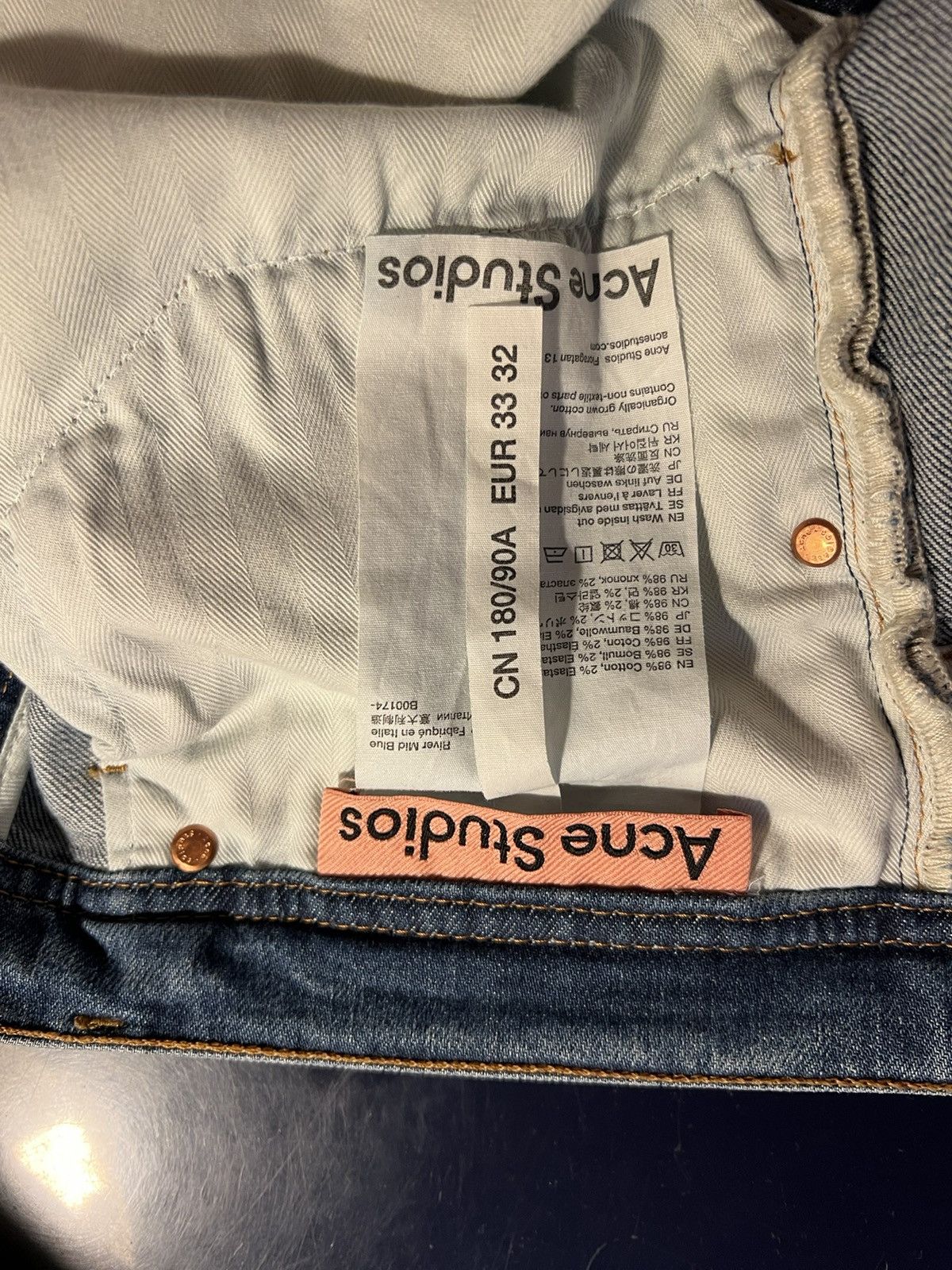 Acne Studios Acne Studios River Mid Blue Denim Jeans Size US 33 - 3 Thumbnail