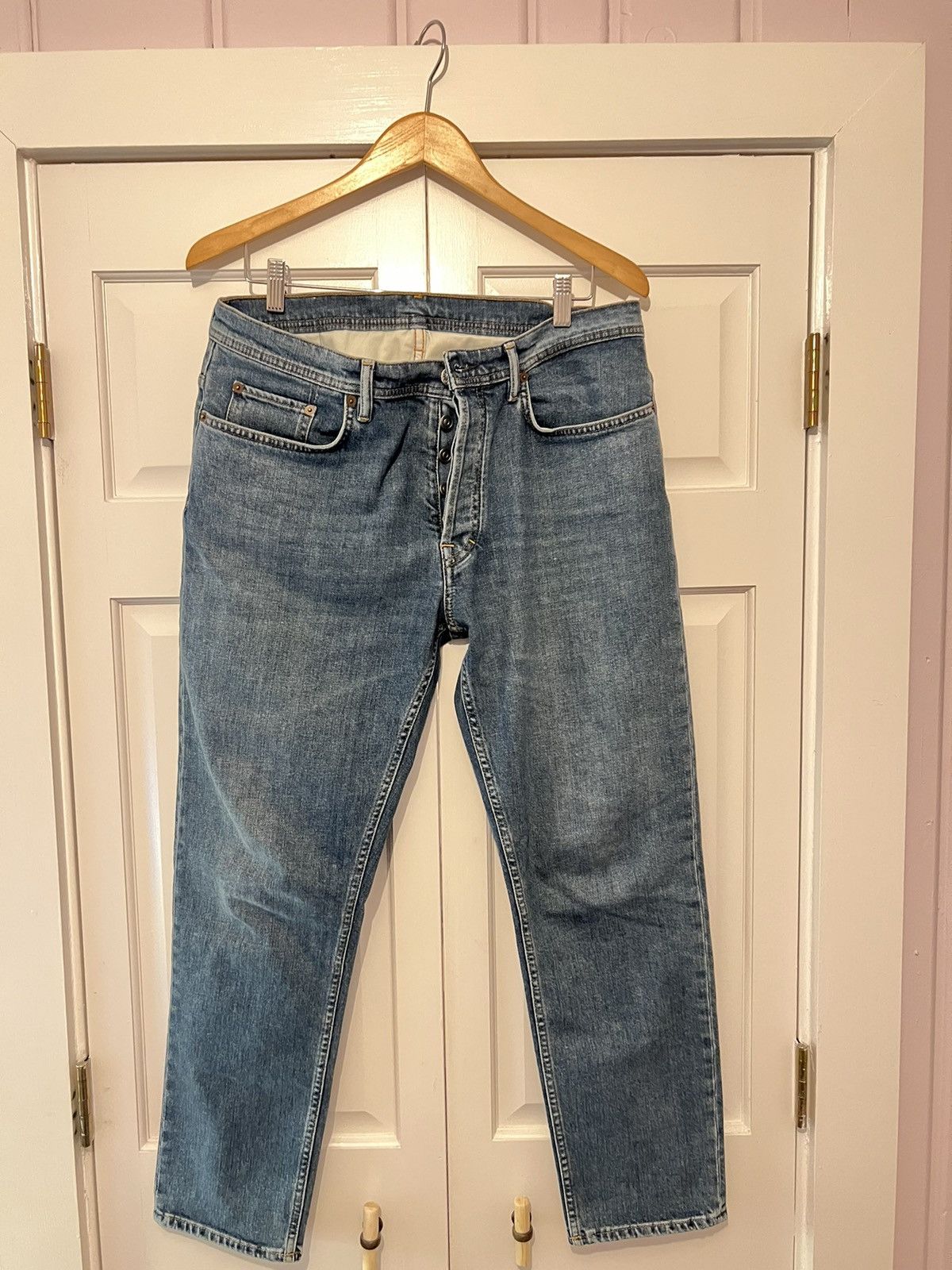 Acne Studios Acne Studios River Mid Blue Denim Jeans Size US 33 - 1 Thumbnail
