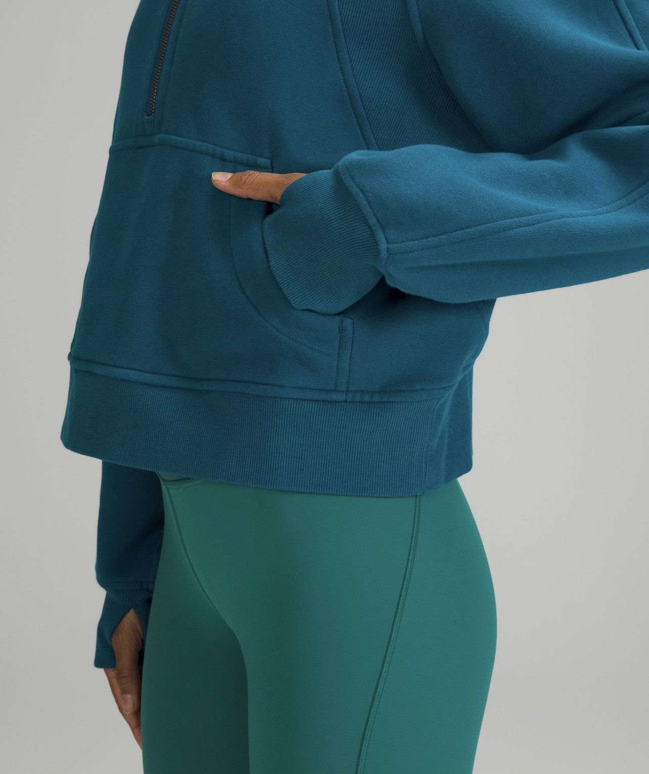 Lululemon Scuba Oversized 1/2 Zip Hoodie Heathered Desert Teal M/L popular