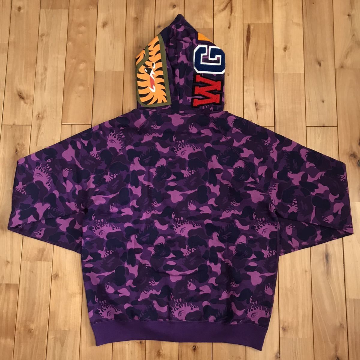 Bape Mook Limited Fire Camo Shark full zip Hoodie Purple camo Size US M / EU 48-50 / 2 - 5 Thumbnail