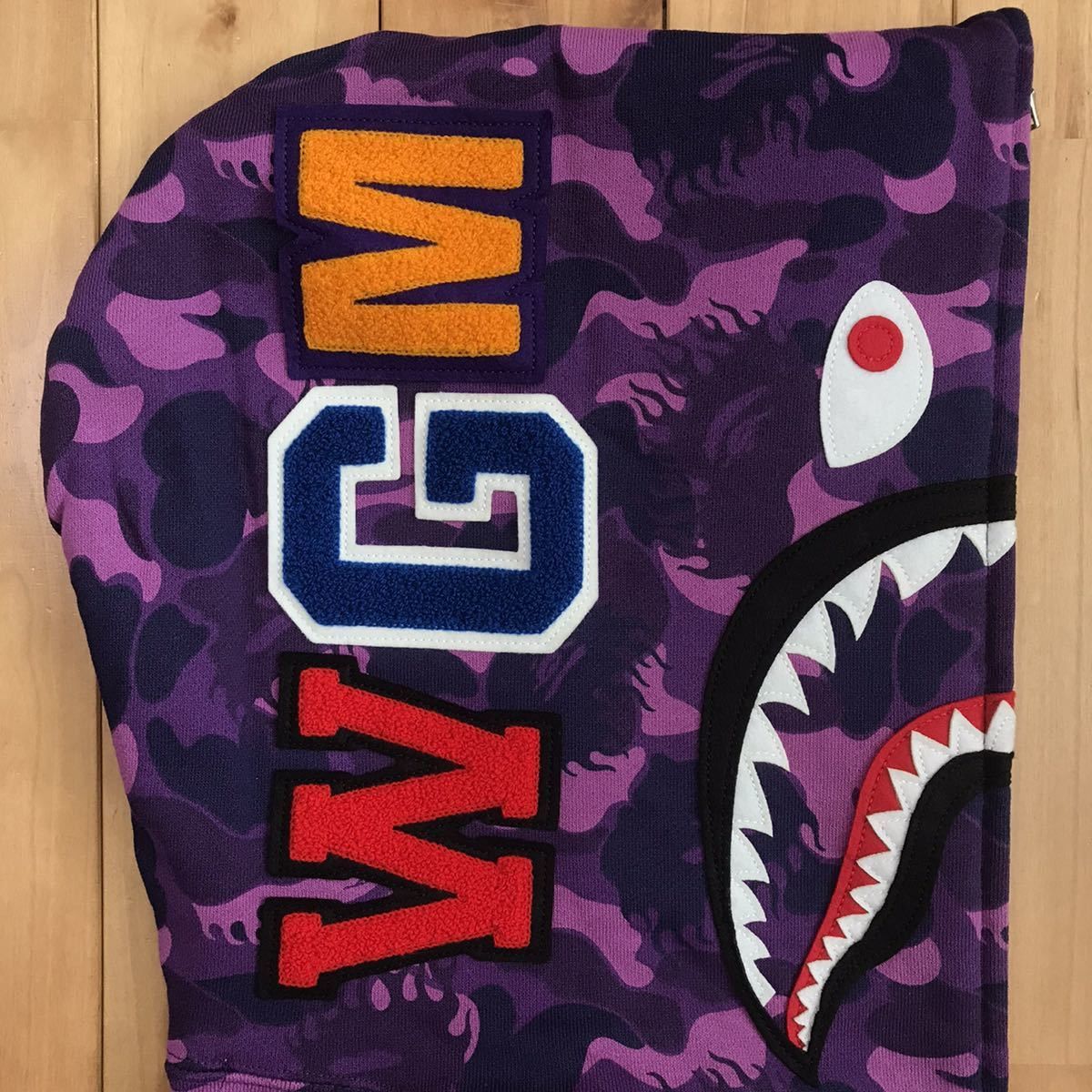 Bape Mook Limited Fire Camo Shark full zip Hoodie Purple camo Size US M / EU 48-50 / 2 - 3 Thumbnail
