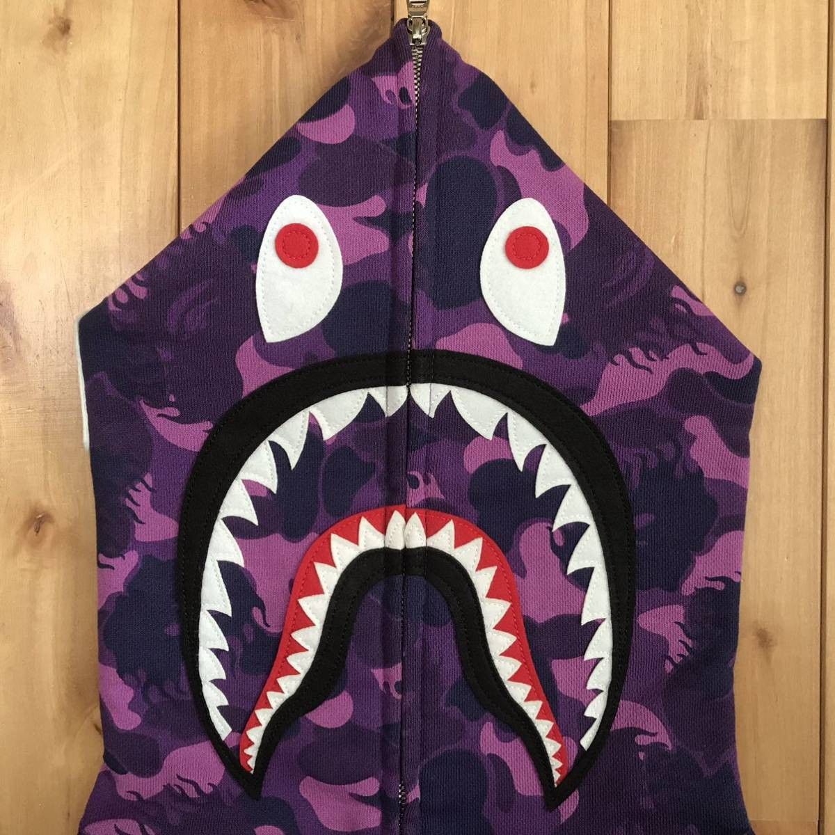 Bape Mook Limited Fire Camo Shark full zip Hoodie Purple camo Size US M / EU 48-50 / 2 - 2 Thumbnail