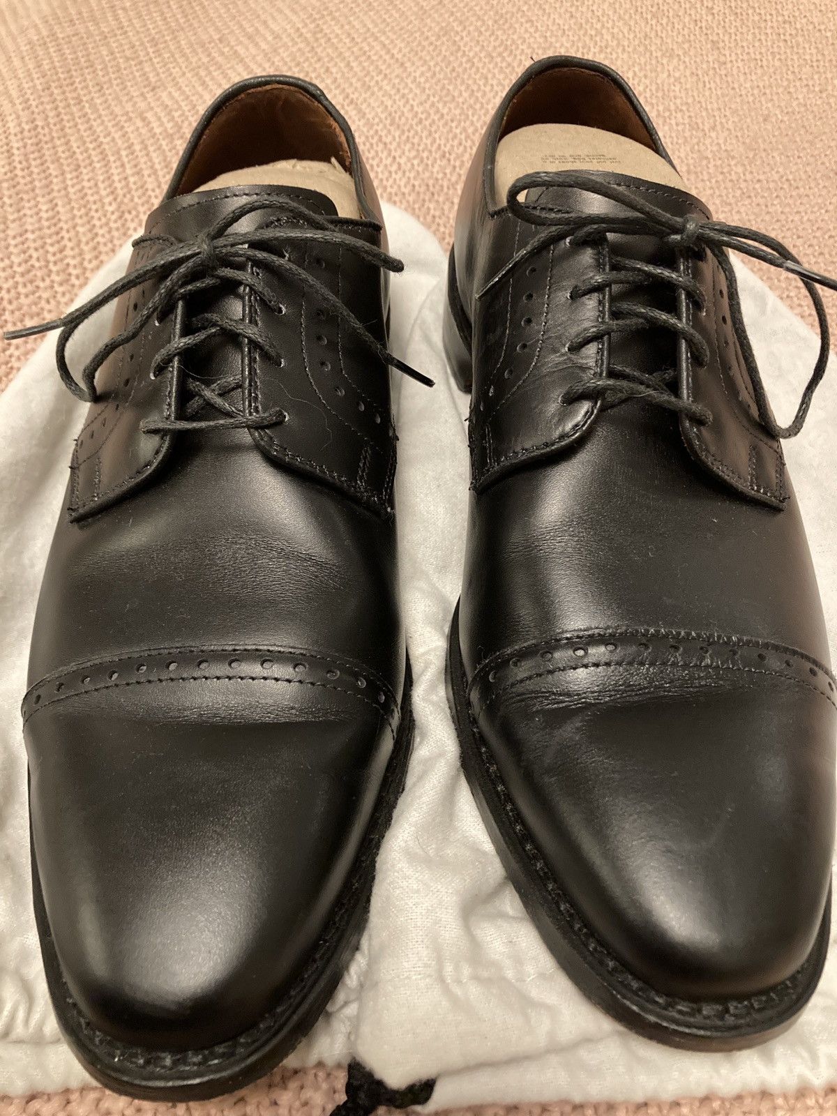 Allen Edmonds Clifton Black Leather Cap Toe Oxford Dress Shoes Mens 10D Black Oxford Shoes | Allen Edmonds main image 4