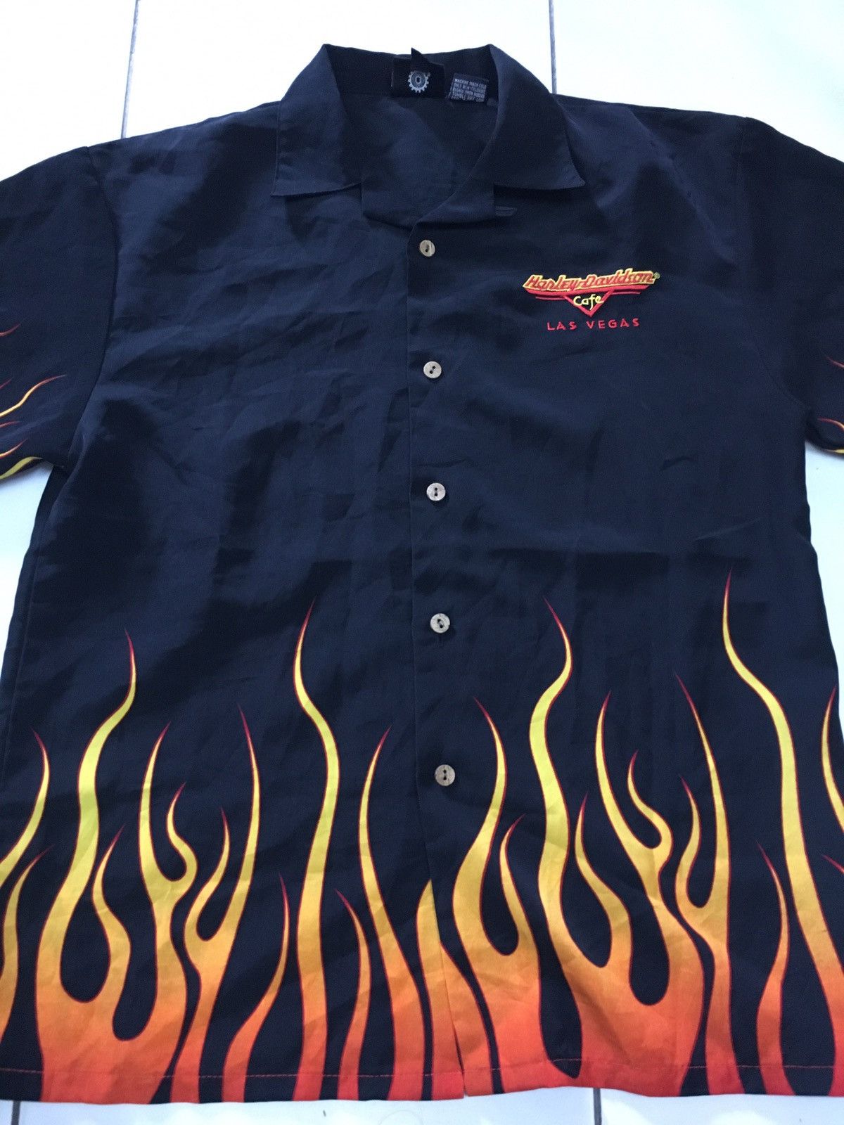 Harley Davidson × Vintage Vintage Harley Davidson Flame shirt button up Size US M / EU 48-50 / 2 - 3 Thumbnail
