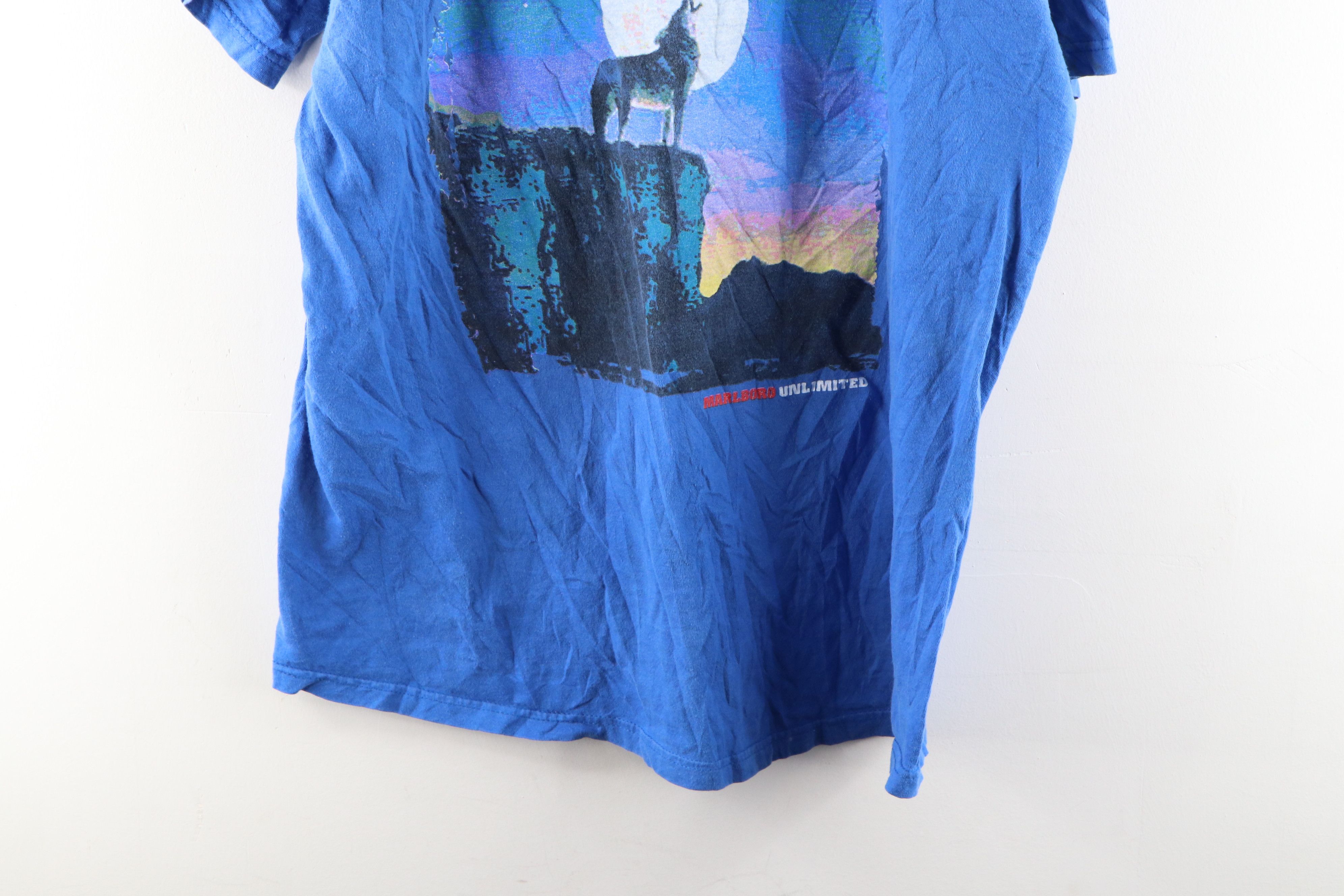Vintage Vintage 90s Marlboro Distressed Wolf Double Sided T-Shirt Size US XL / EU 56 / 4 - 9 Preview
