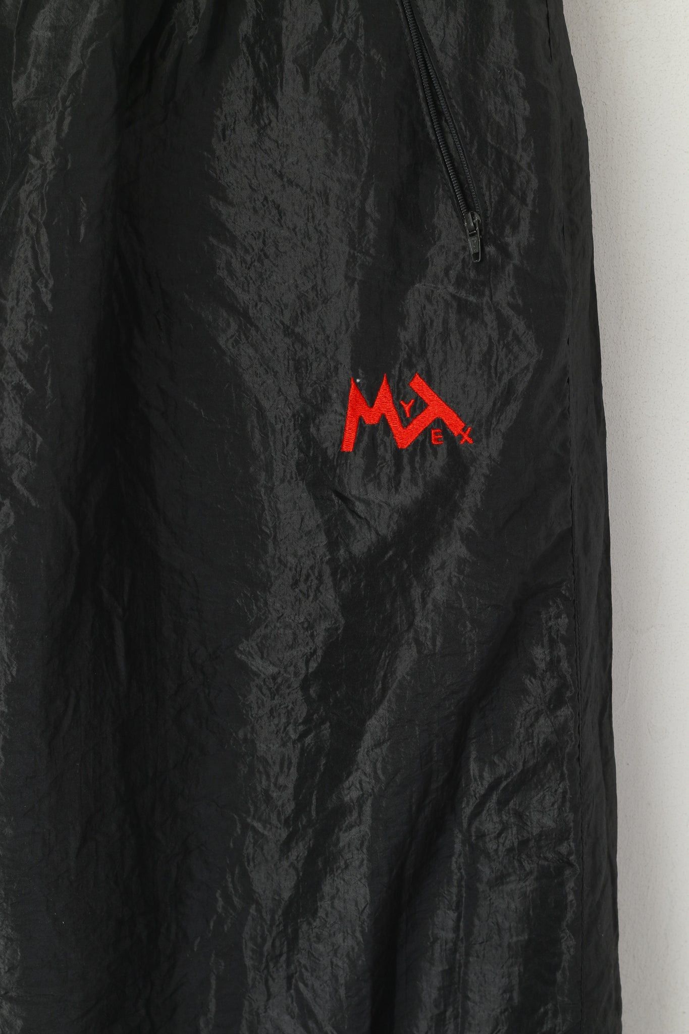 Vintage Mytex Men XL Sweatpants Black Shiny Oldschool Zip Leg 4603 Size US 38 / EU 54 - 2 Thumbnail
