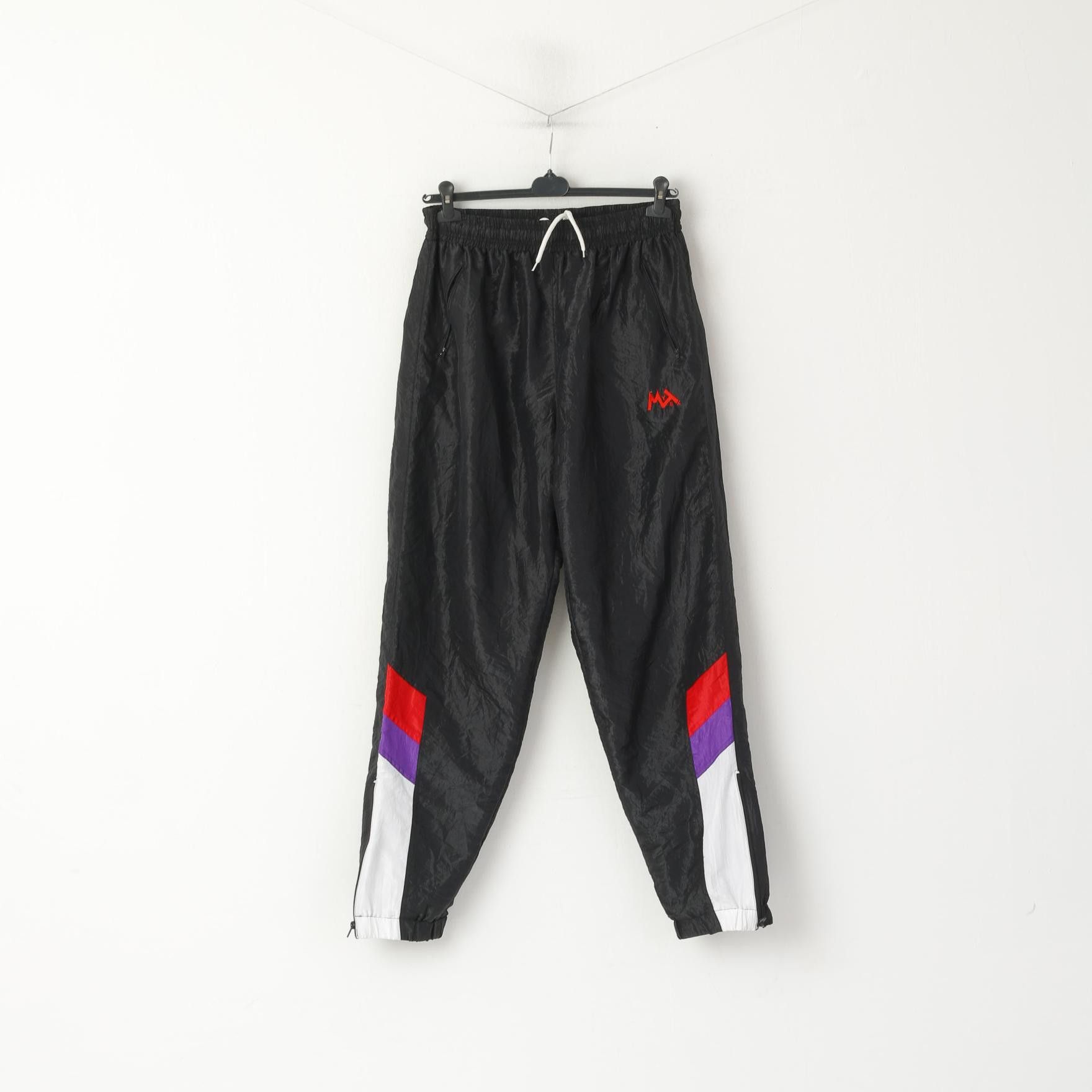 Vintage Mytex Men XL Sweatpants Black Shiny Oldschool Zip Leg 4603 Size US 38 / EU 54 - 1 Thumbnail