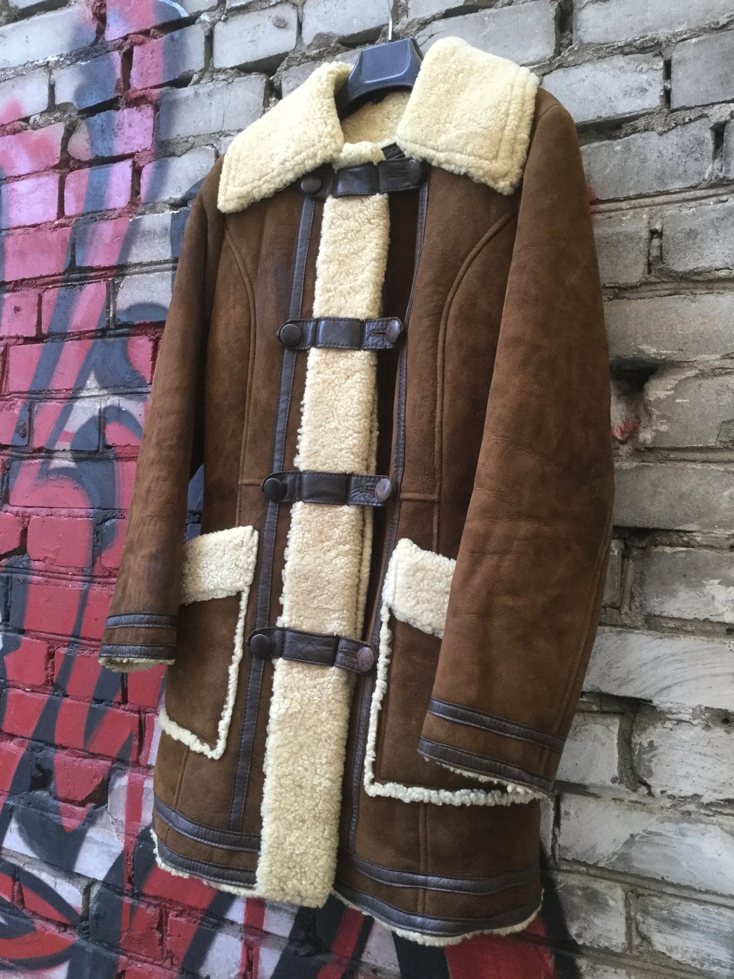 Vintage Sheepskin long coat.Like Gucci, Vetements or Visvism Size S / US 4 / IT 40 - 2 Thumbnail