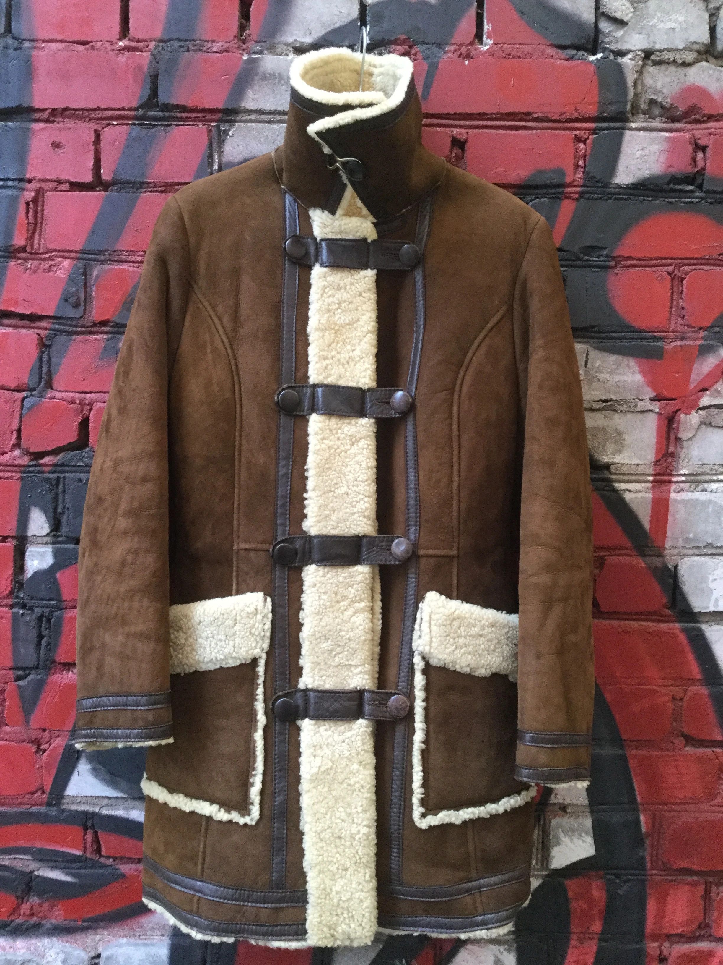 Vintage Sheepskin long coat.Like Gucci, Vetements or Visvism Size S / US 4 / IT 40 - 1 Thumbnail
