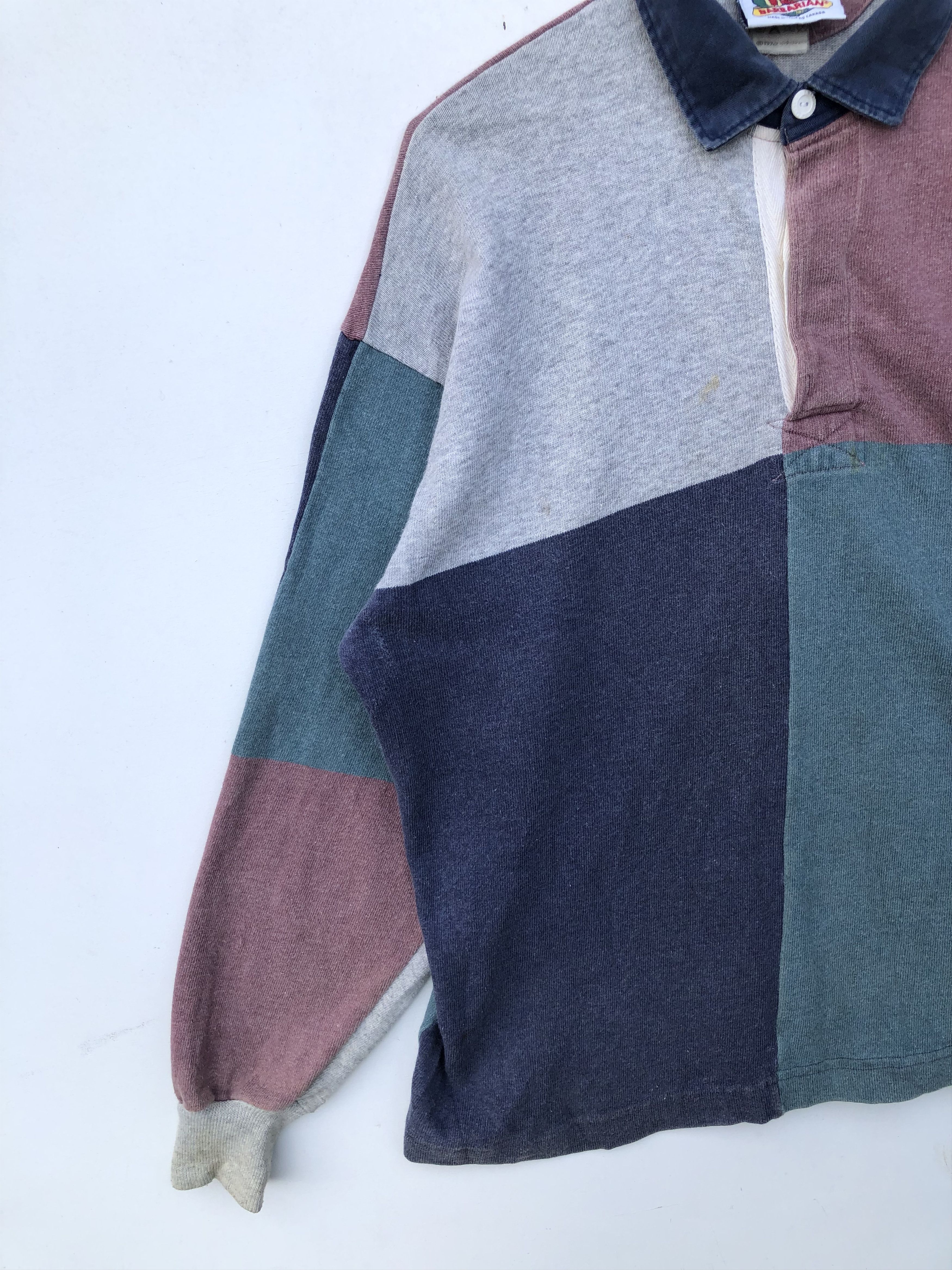 Barbarian × Vintage RARE🔥VINTAGE BARBARIAN RUGBY WEAR PATCHWORK BLOCKS POLO Size US L / EU 52-54 / 3 - 3 Thumbnail